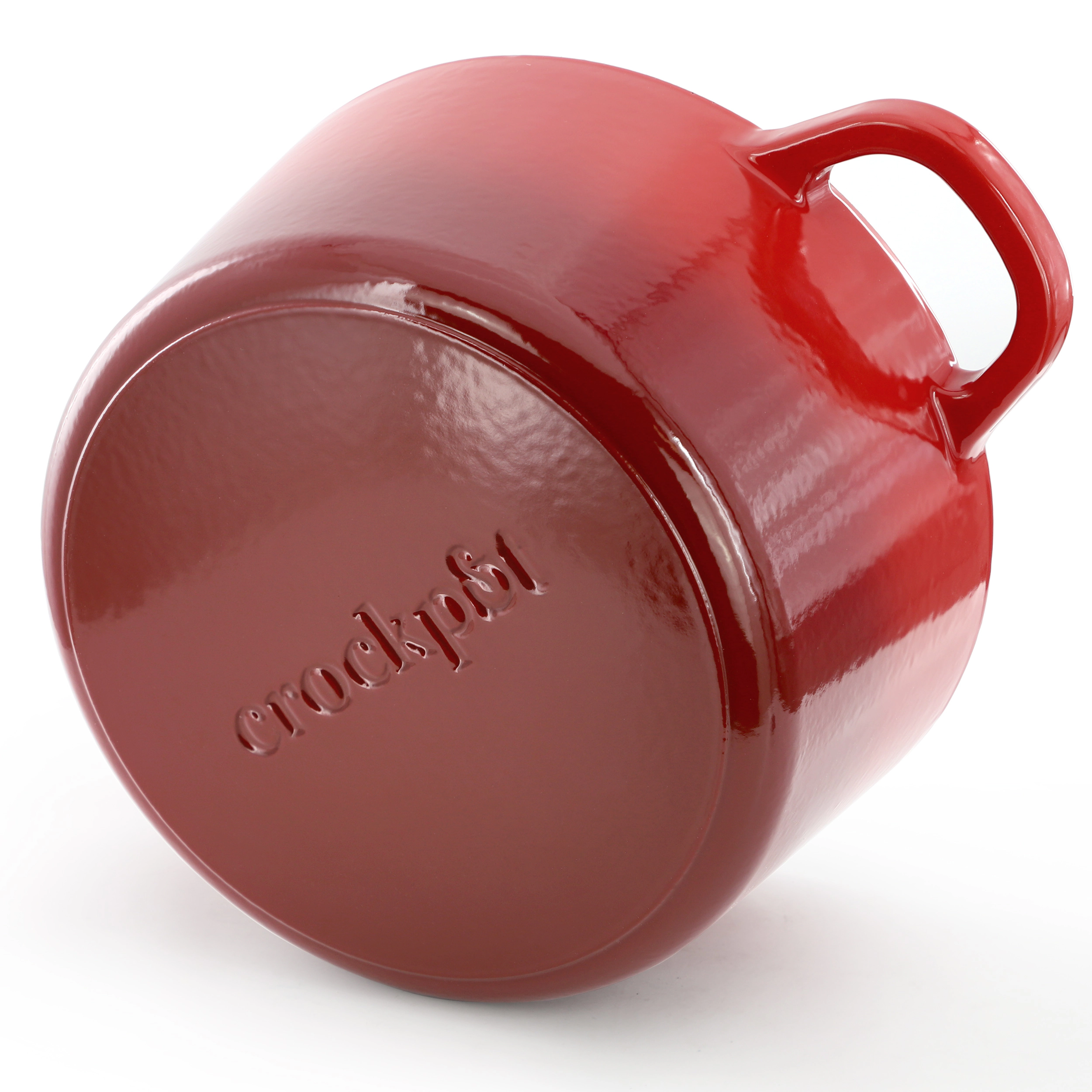Crock Pot Artisan 7 Quart Enameled Cast Iron Dutch Oven in Red with Borosilcate Lid