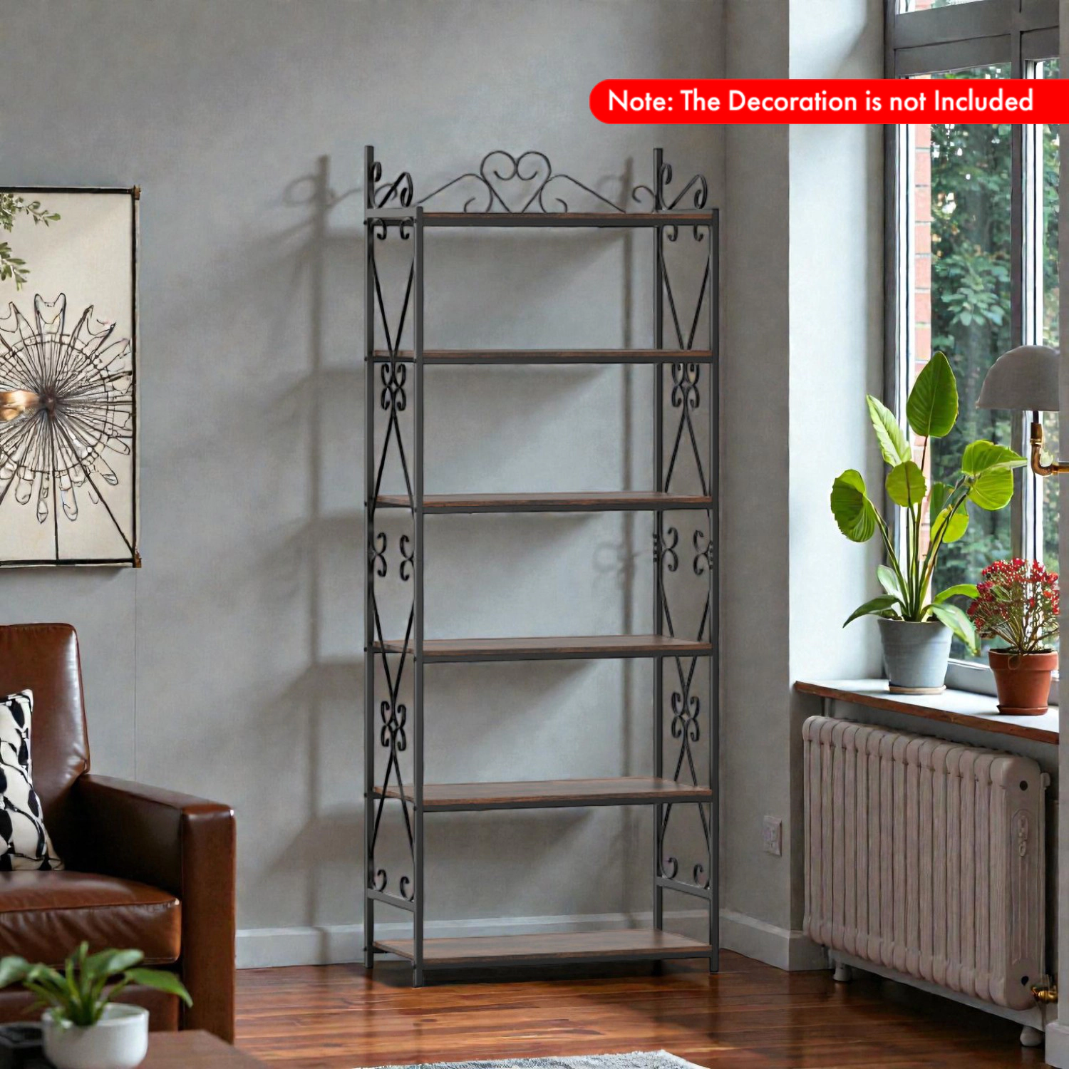Hivvago Metal Frame Industrial Bookshelf
