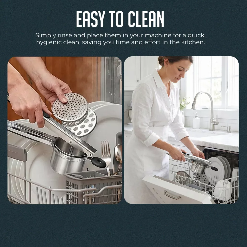 Luminuxe 15oz Potato Ricer, Heavy Duty Stainless Steel Potato Masher & Ricer Kitchen Tool, Nonslip Handle, Press & Mash
