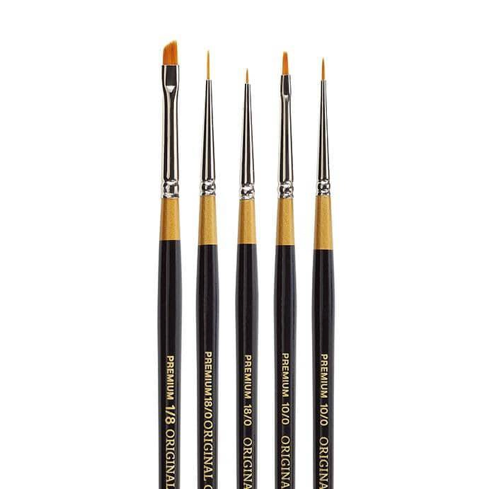 KINGART Original Gold® Golden Taklon Micro Detail Brush Set, 5 pc