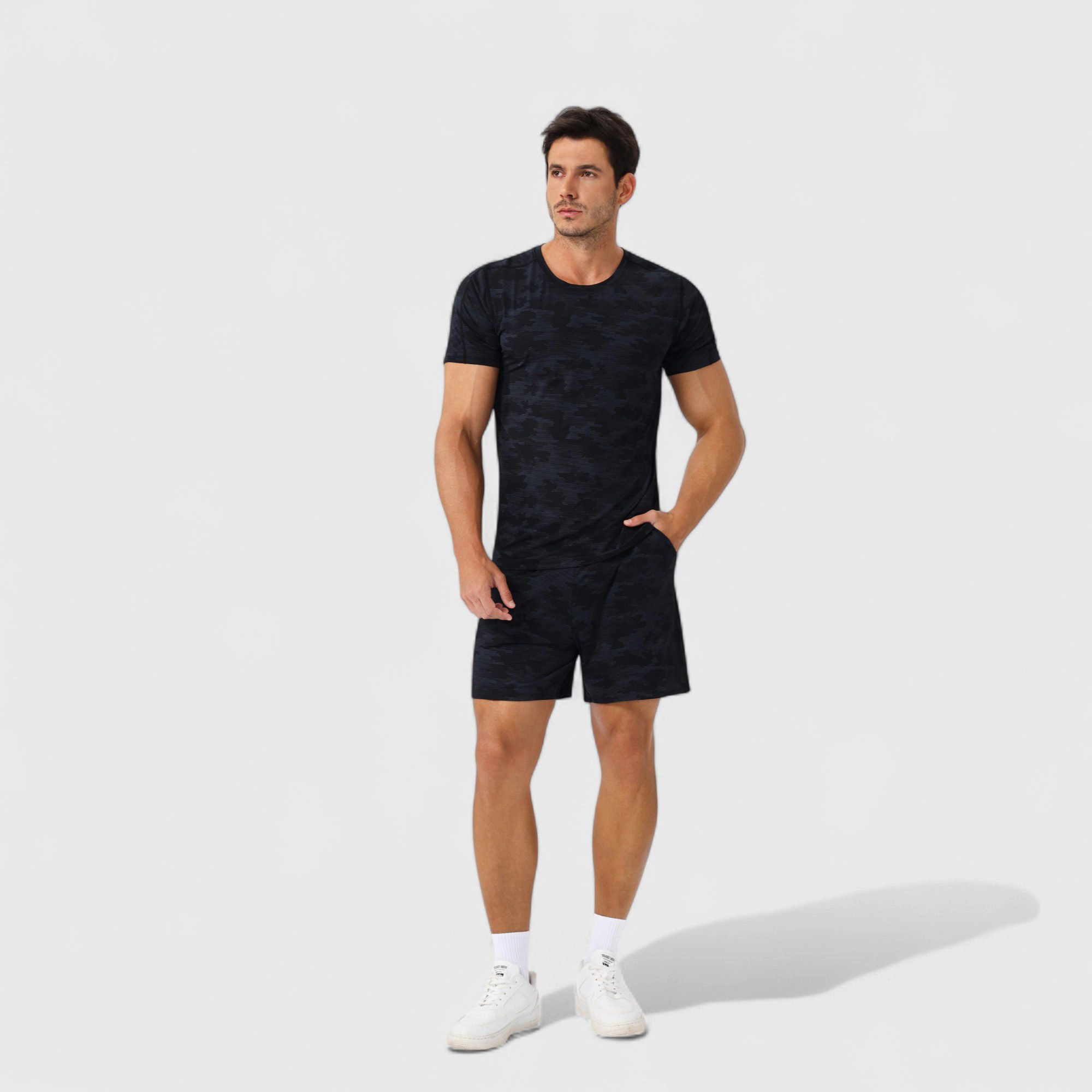 Anna-Kaci Men's Camo Print Short Sleeve Performance Tee with Quick-Dry Lightweight Stretch Fabric