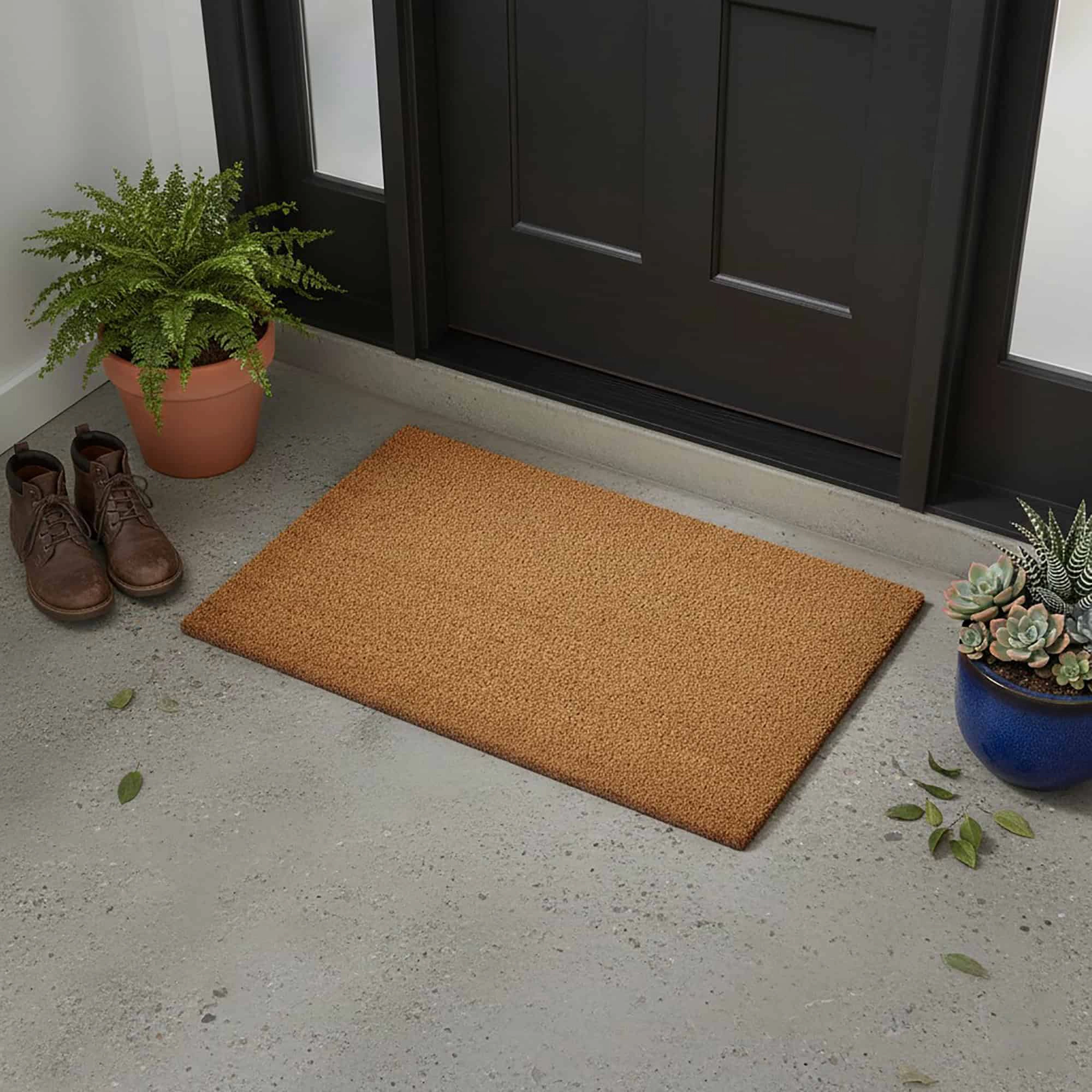 Evideco French Home Goods Natural Classic Coir Doormat 24 x 16 Inches