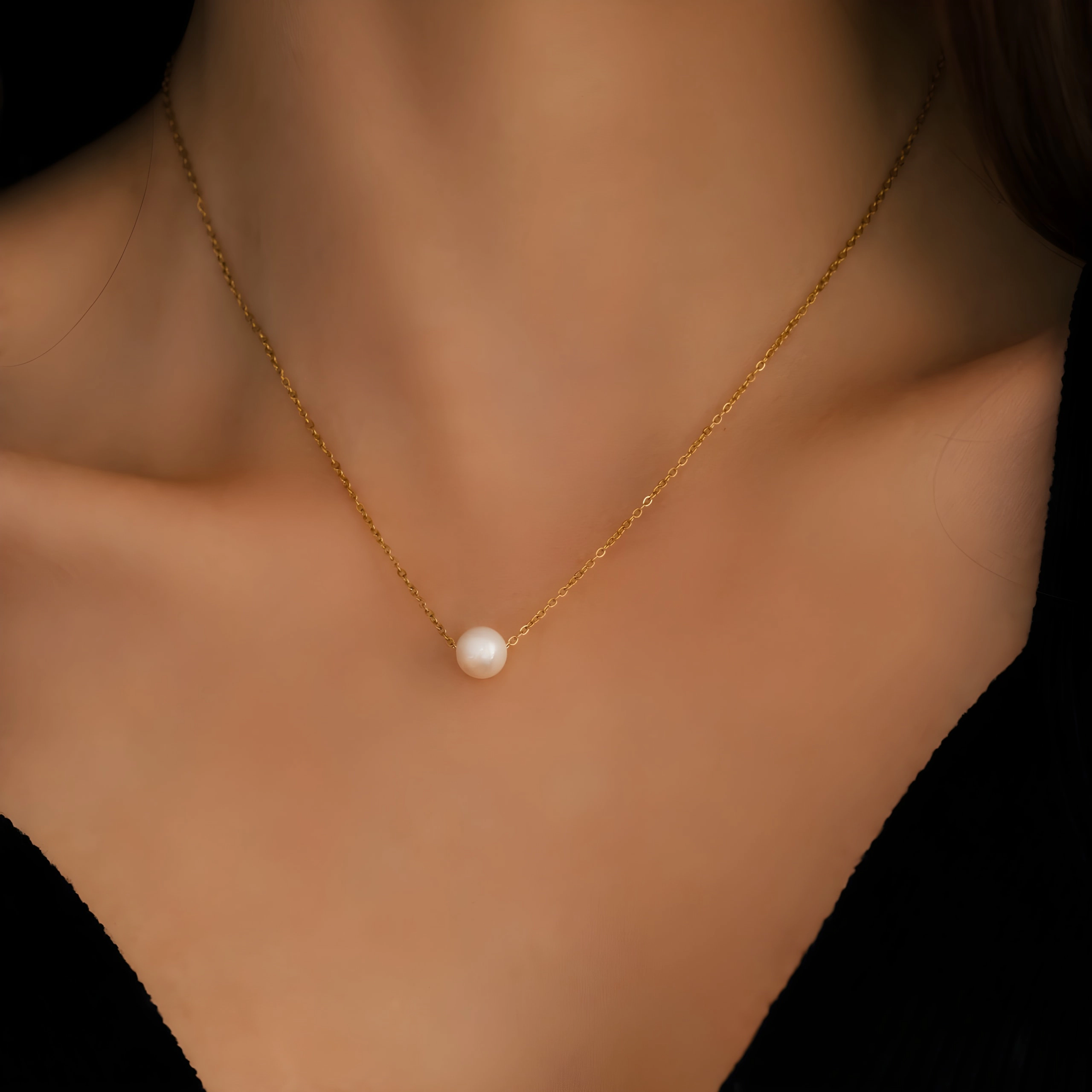 Mint & Lily Women's Floating Pearl Necklace