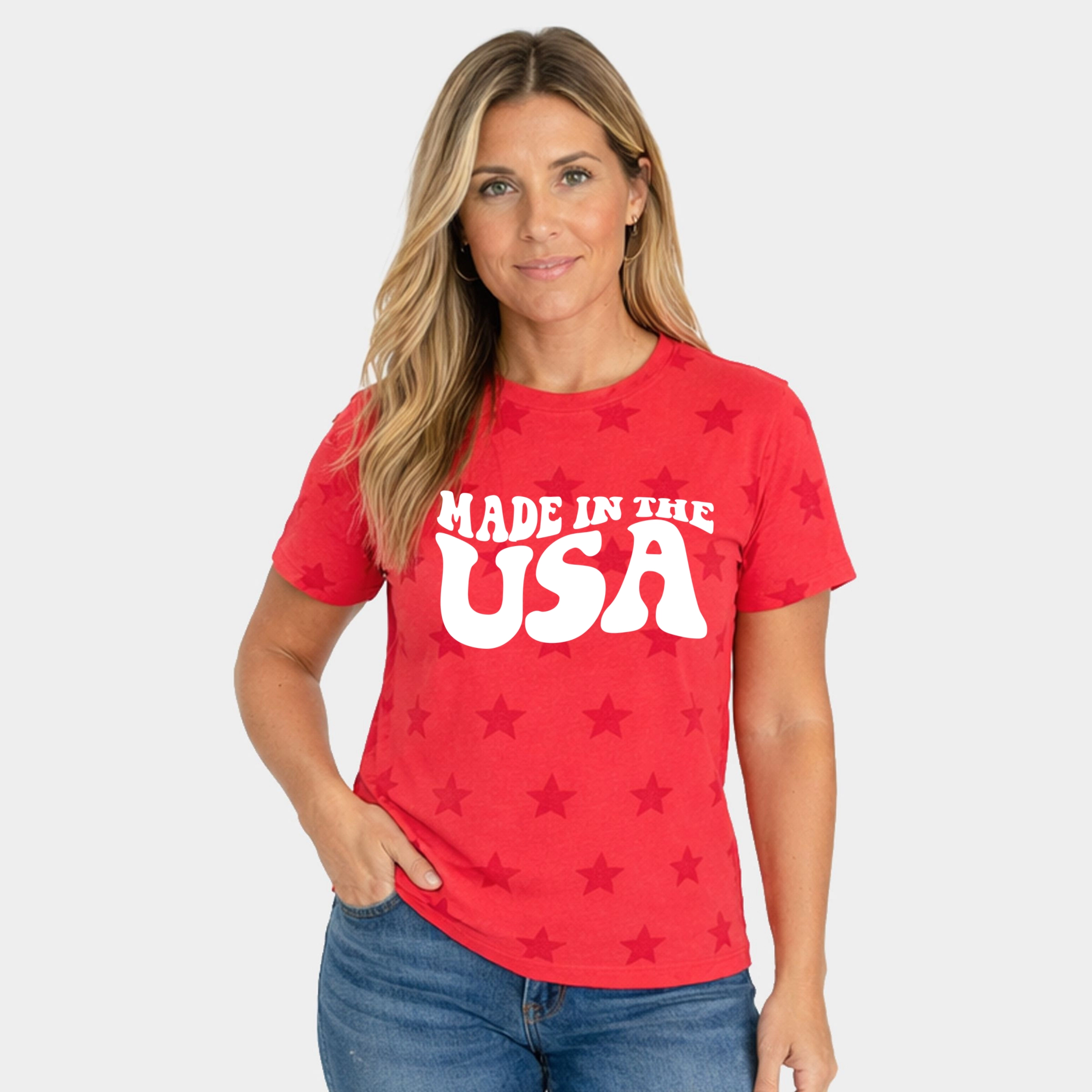 Simply Sage Market - Women's Short Sleeve Star Tee Made USA, Relaxed Unisex Fit