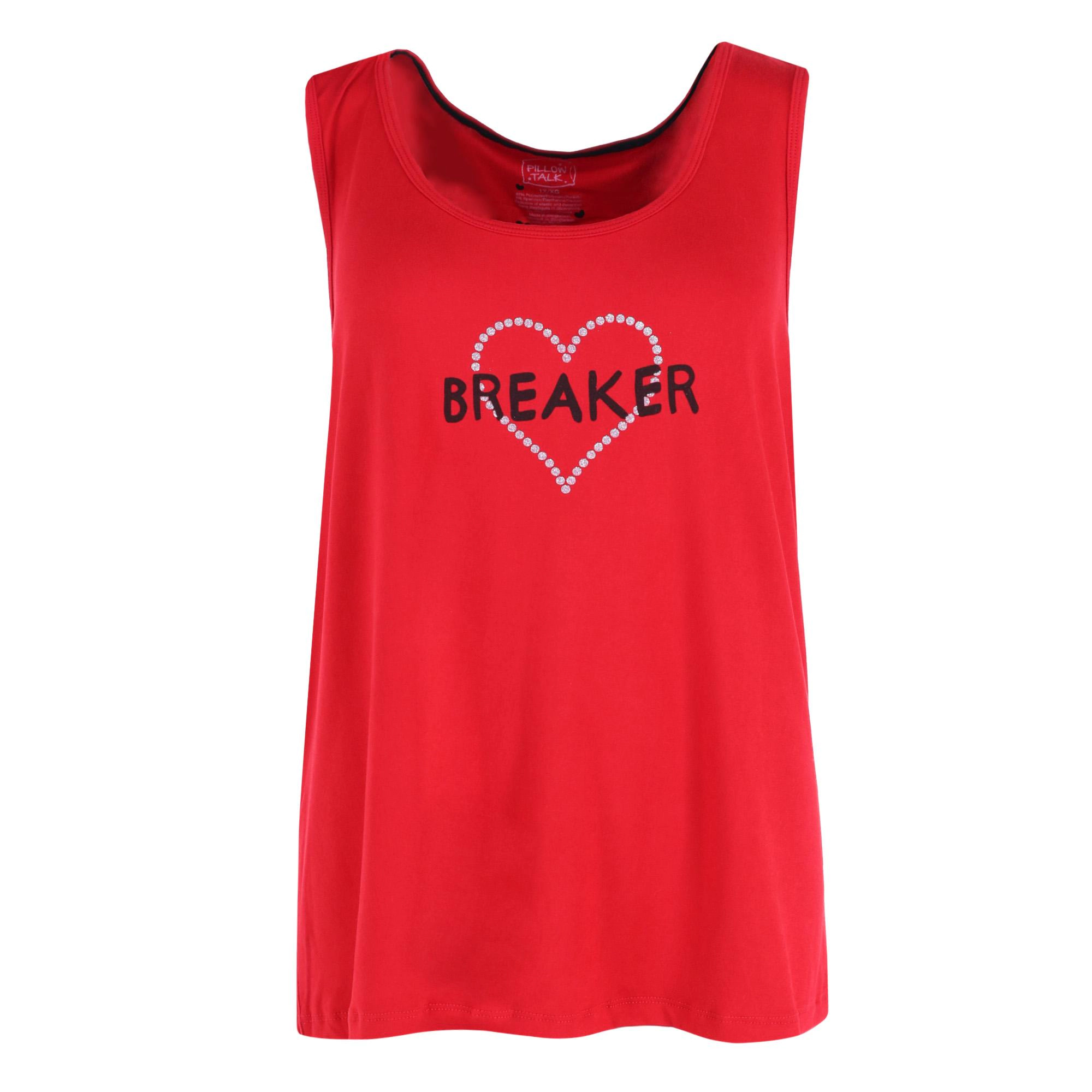 Pillow Talk Women's Plus Size Heart Breaker Tank and Short Set with Eye Mask