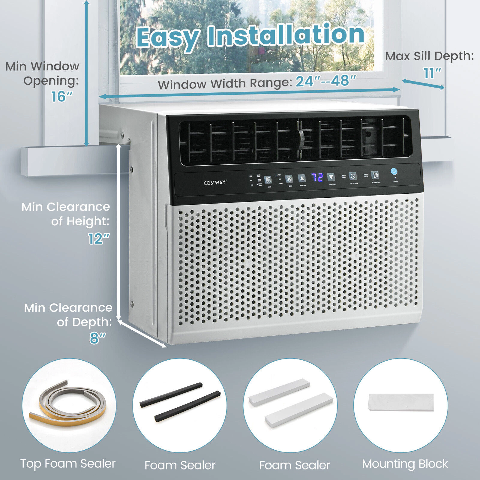 LJG 12000 BTU Window Air Conditioner with Handy Remote