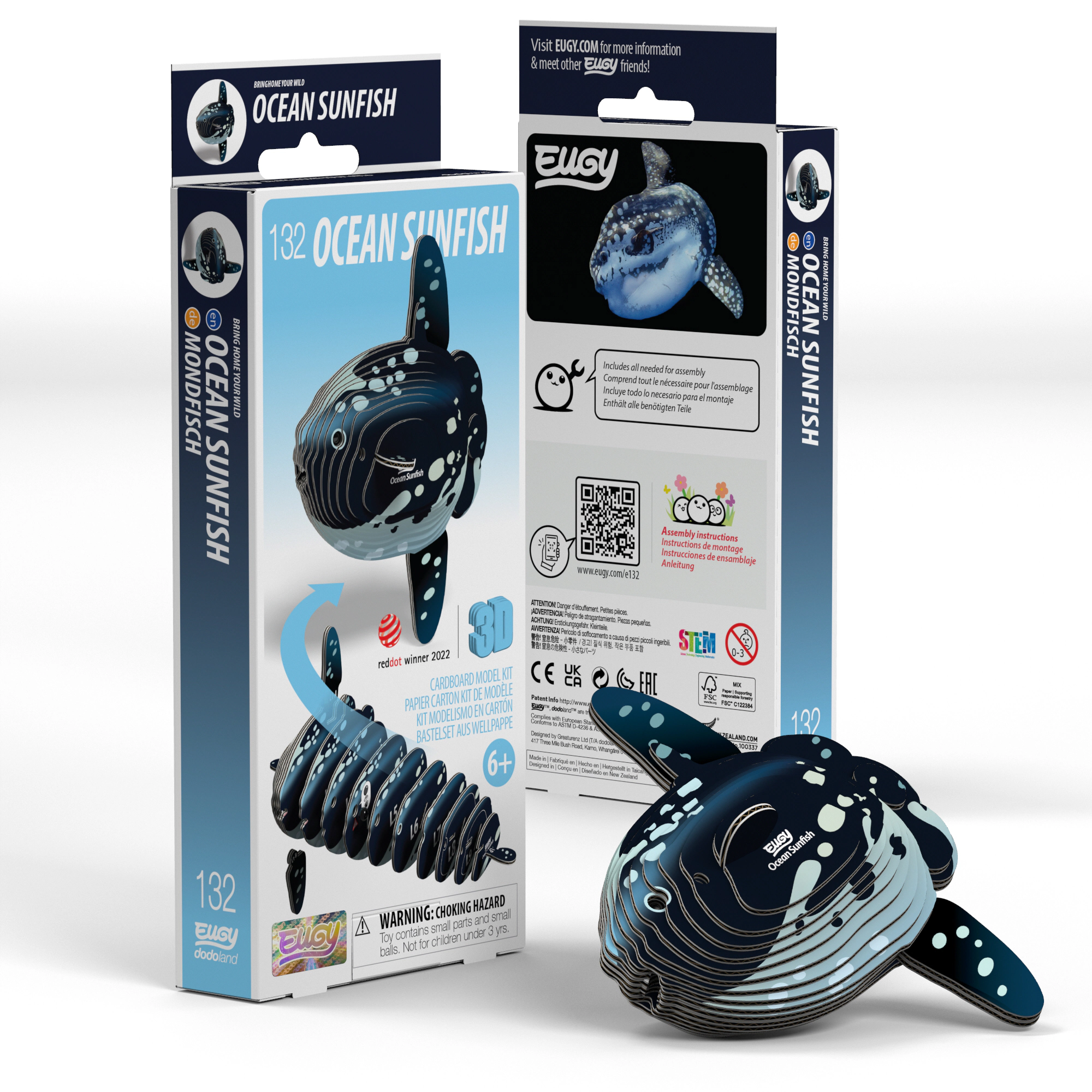 EUGY Ocean Sunfish 3D Puzzle - contains 27 puzzle pieces