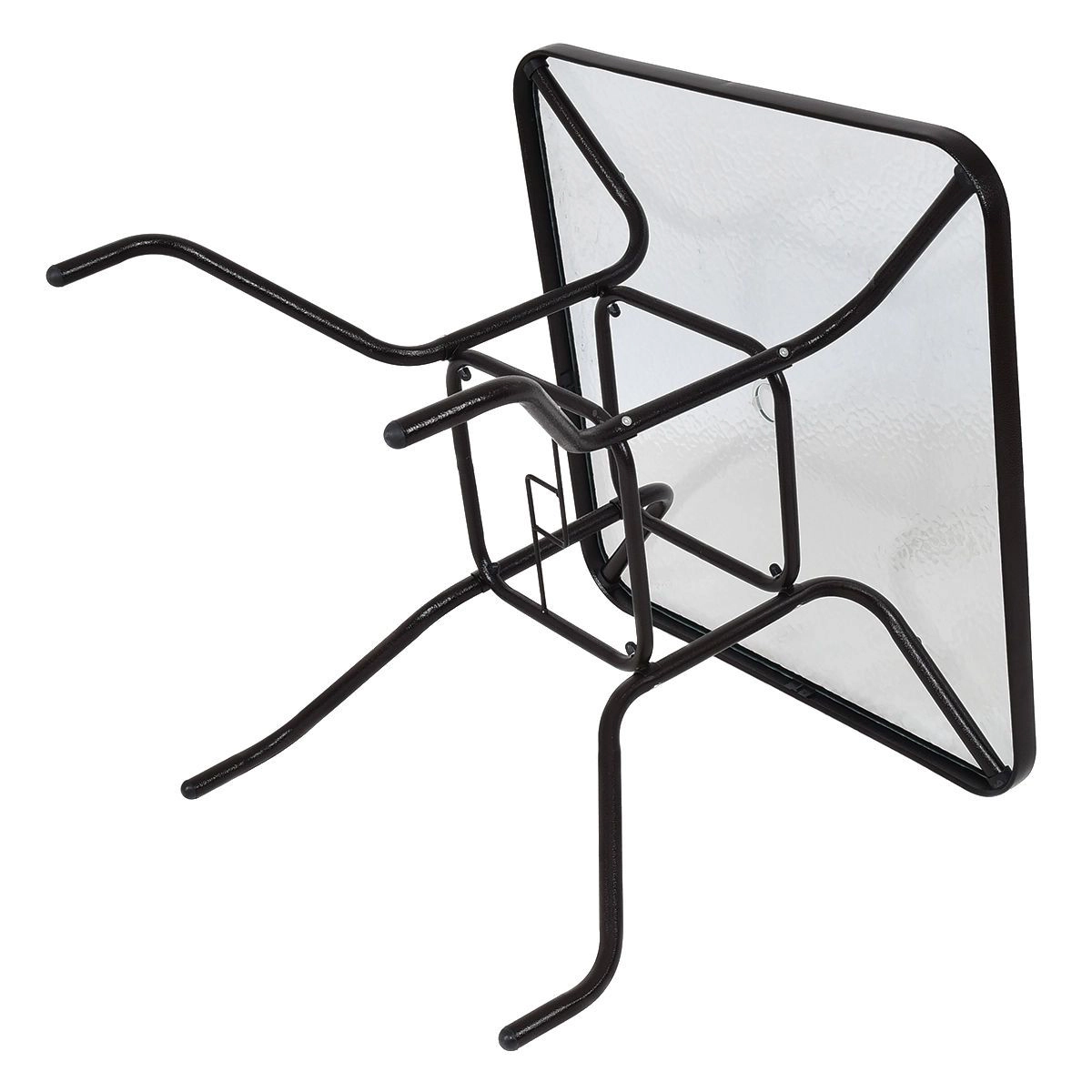 SlickBlue Square Glass Side Table with Metal Frame for Living Room