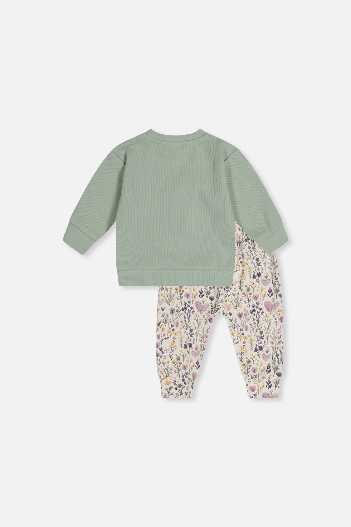 Deux par Girls Organic Cotton Pants and Top Set with Heart Print