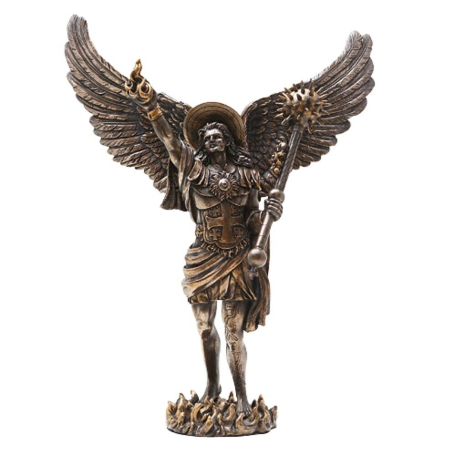 Pacific Giftware Archangel Uriel with Spear Religious Resin Statue Figurine 12.75 inch
