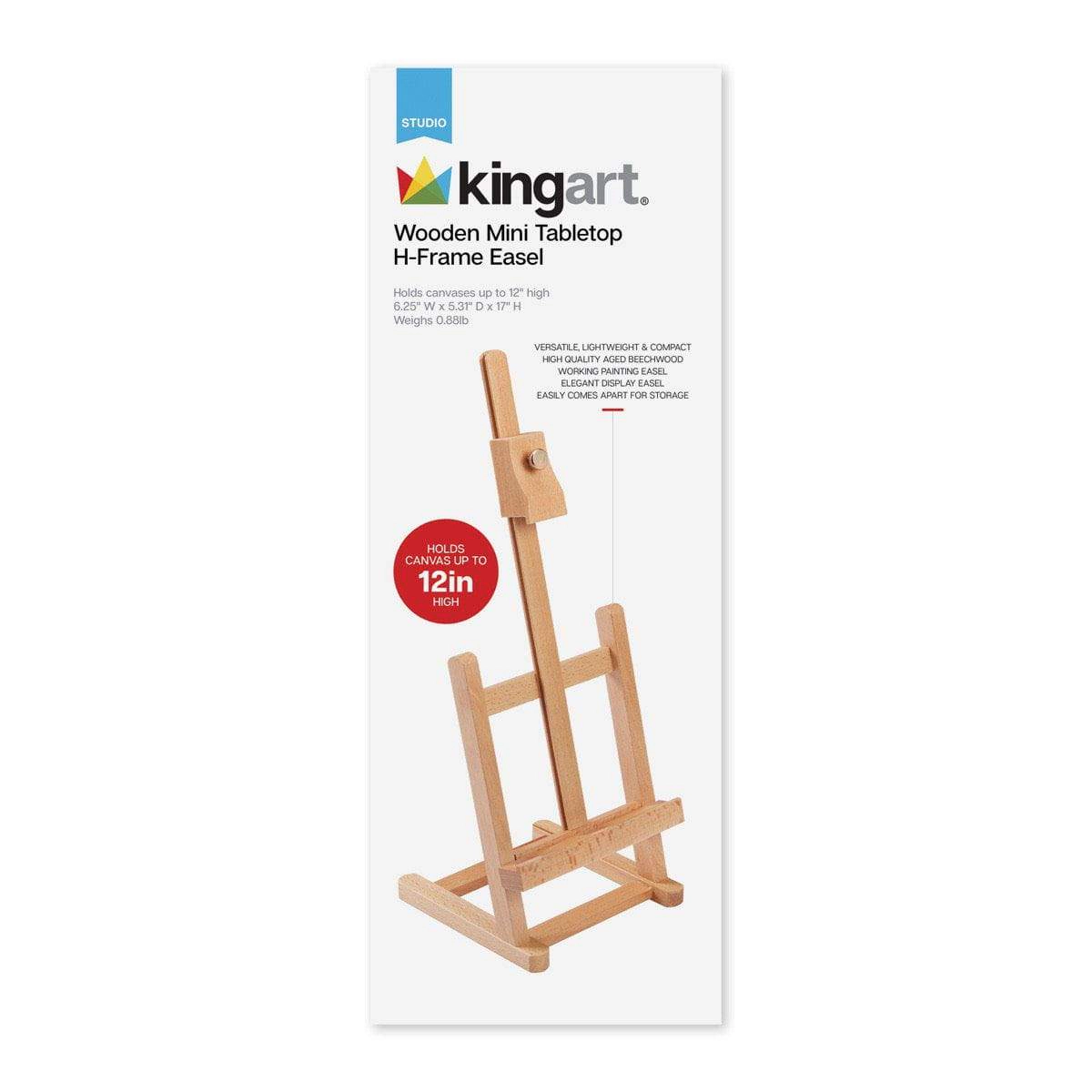 KINGART Wooden Mini Tabletop H-Frame Easel 16-inch