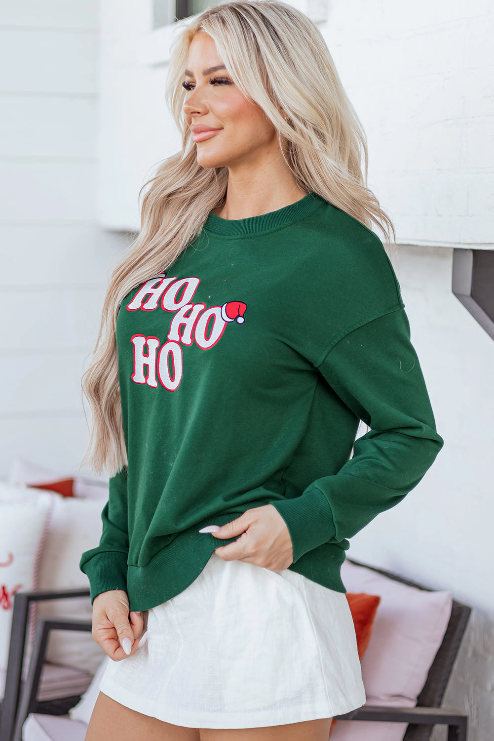 Threaded Pear Women's Piagwen Graphic Christmas Fashion Sweatshirt