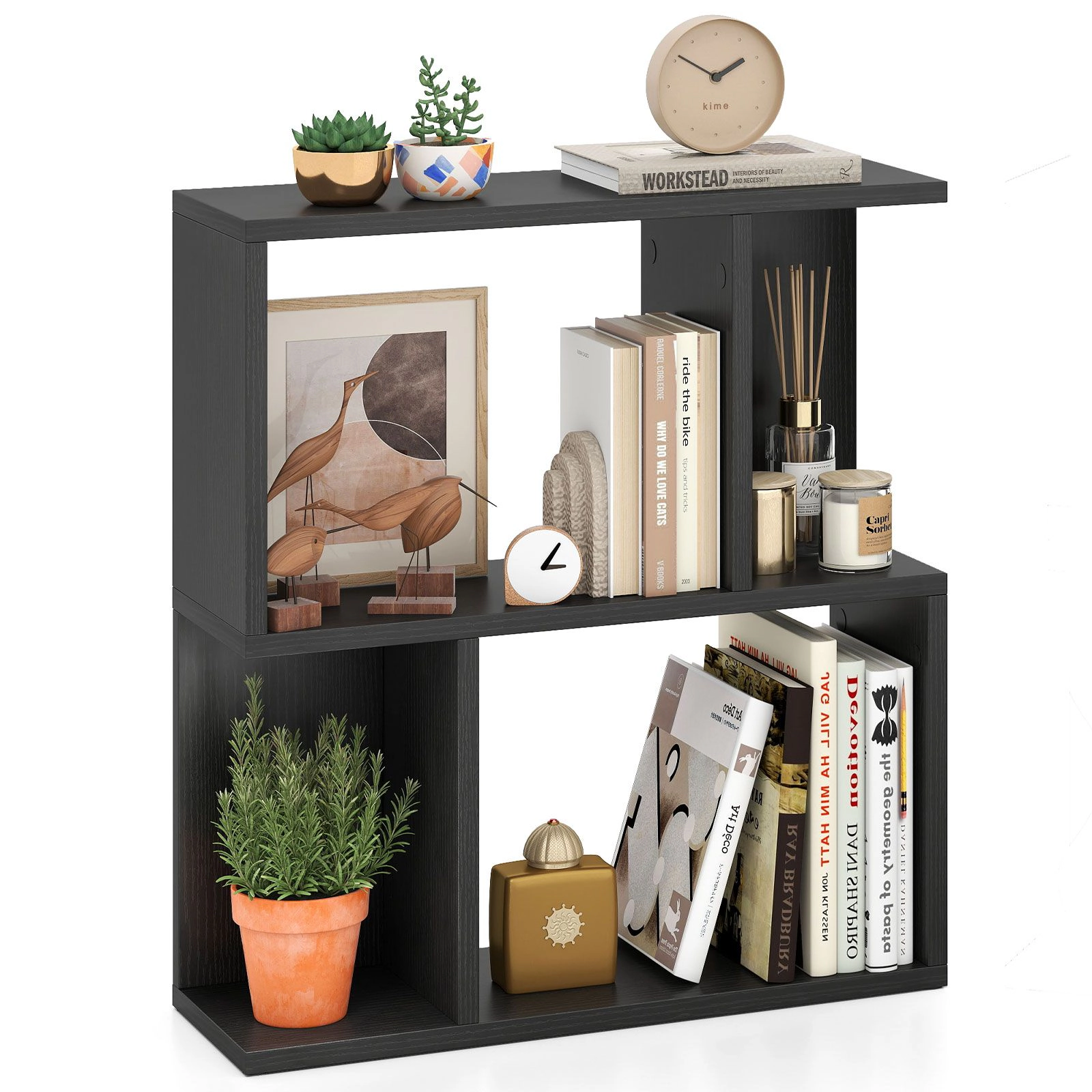 SlickBlue 3 Tier Bookshelf Open Storage Bookcase Freestanding Display Shelf