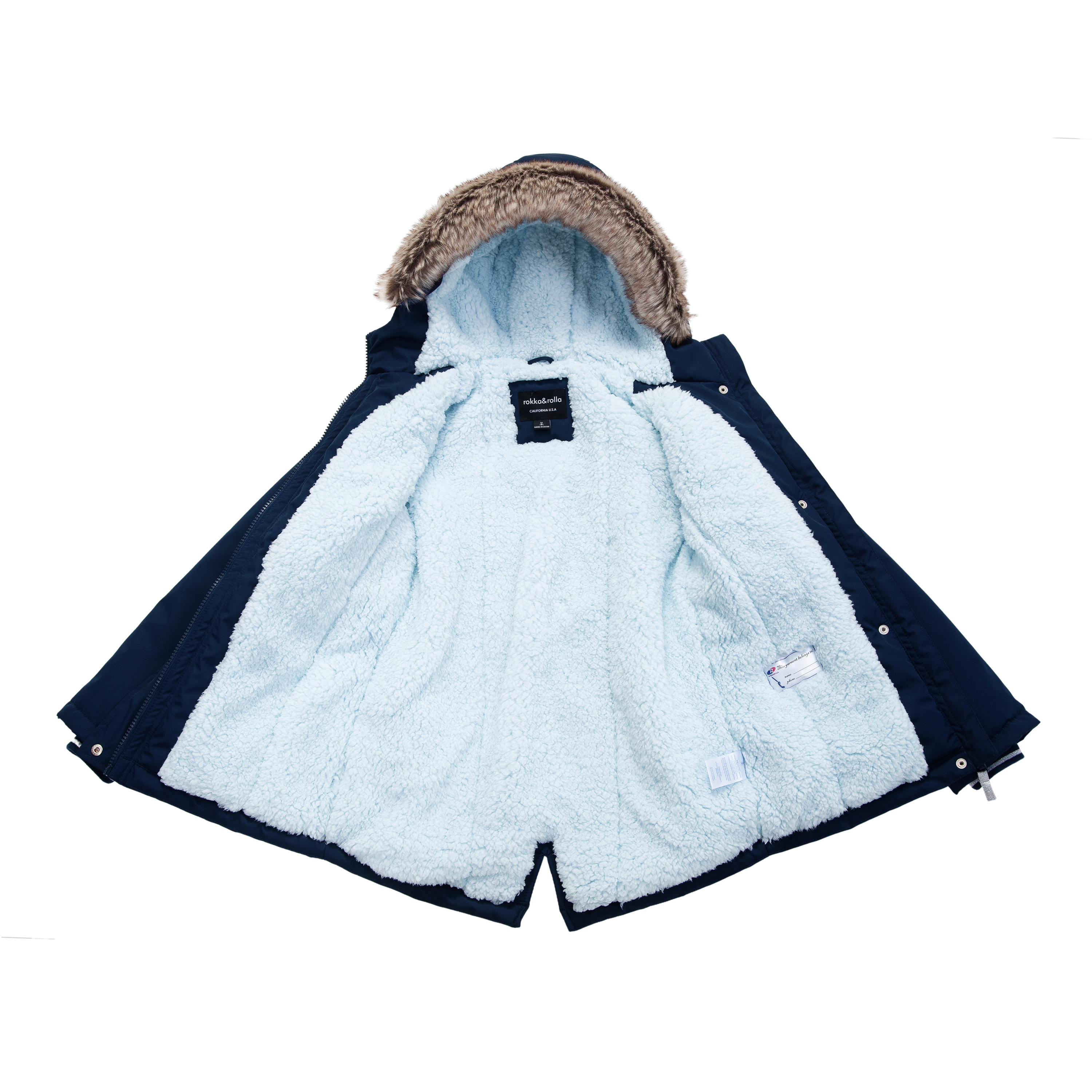 Rokka&Rolla Little & Big Kid Girls Mid-Length Fleece Lined Parka