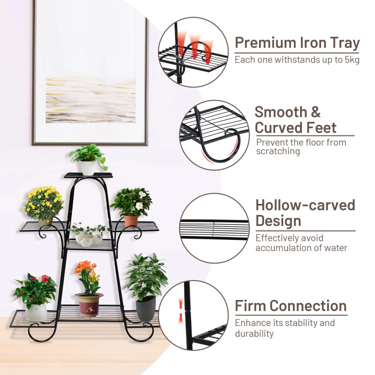 Hivvago 7-Tier Metal Plant Stand For Patio And Garden