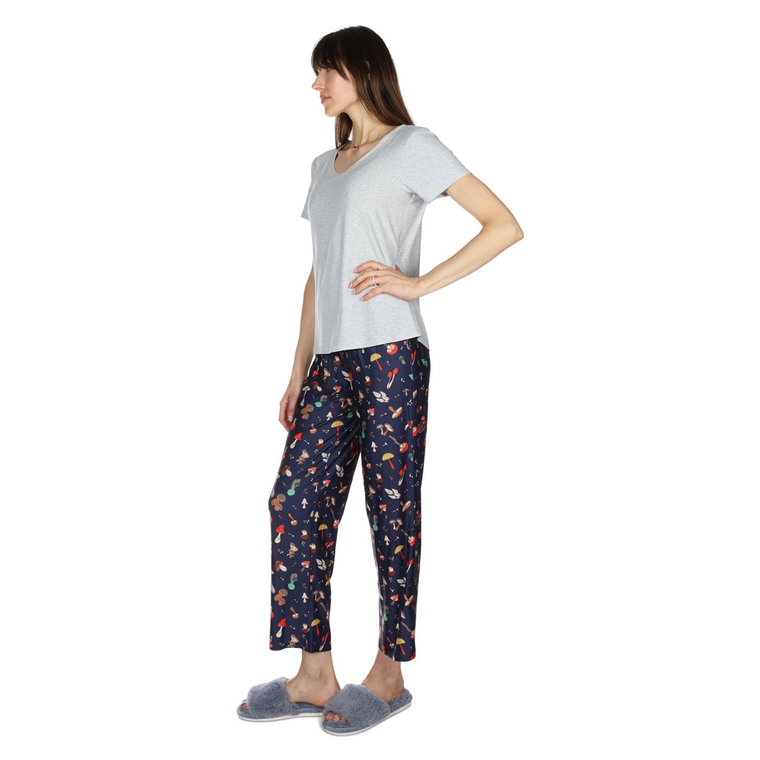 MeMoi Women's Mushrooms Two Piece Pajama Set a Bag