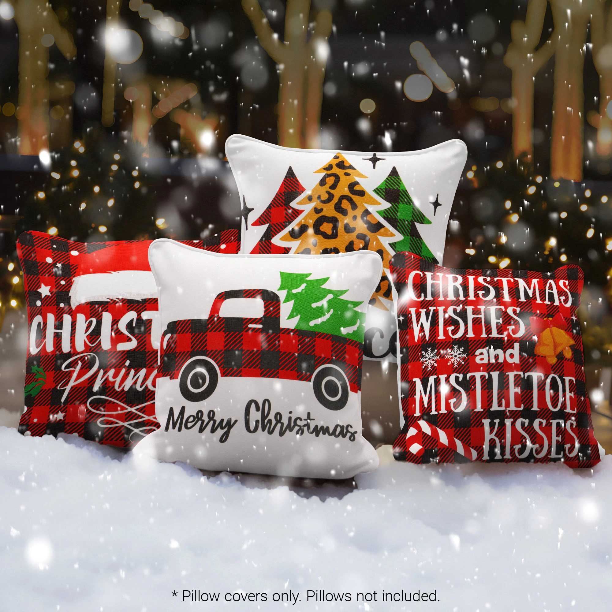 G128 Farmhouse Pine Spruce Decorative Throw Pillow Covers