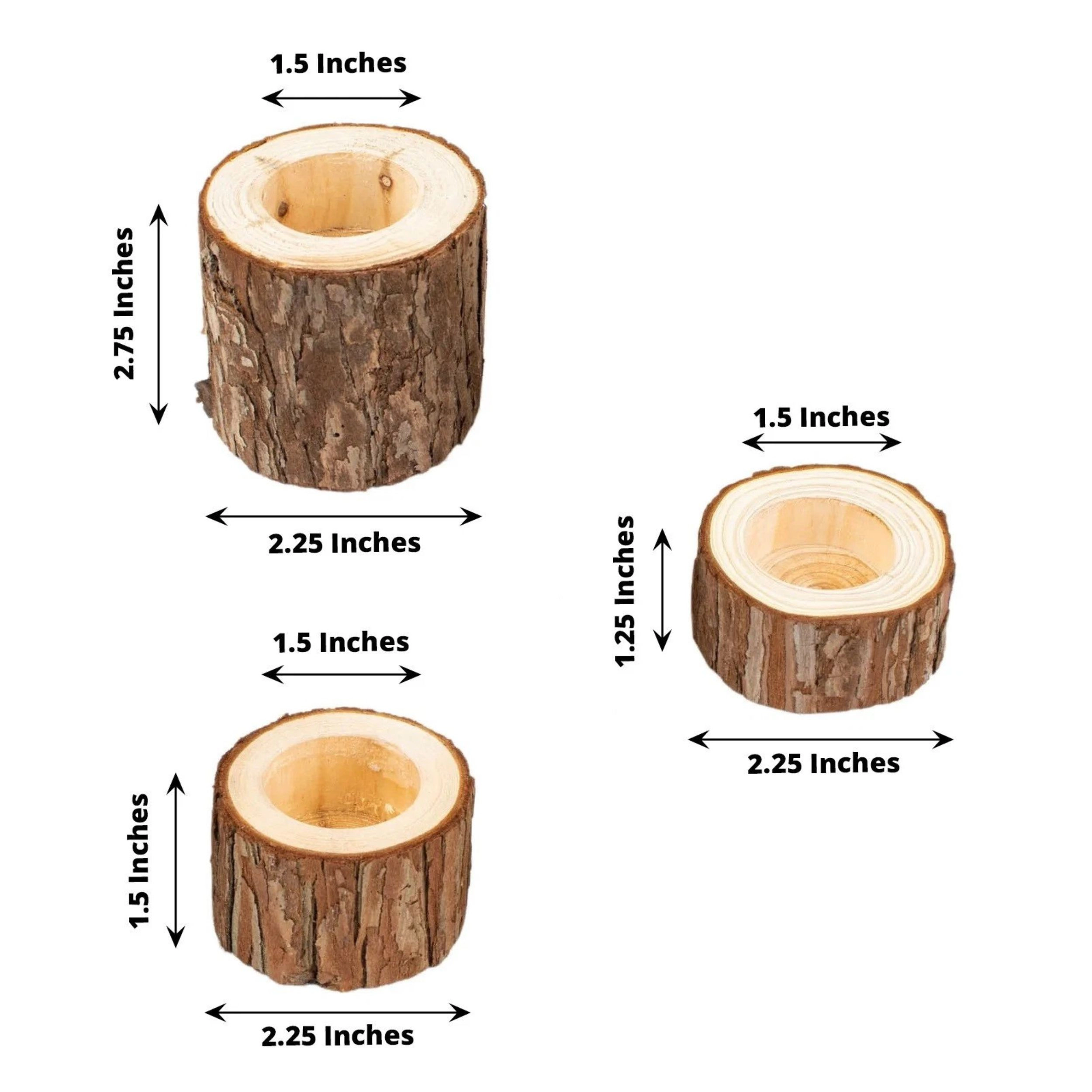 Home Collection Round Wood Slice Tealight Candle Holders Set of 3