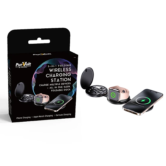 Pursonic 5-in-1 Folding Wireless Charging Station – Power Everything, All at Once