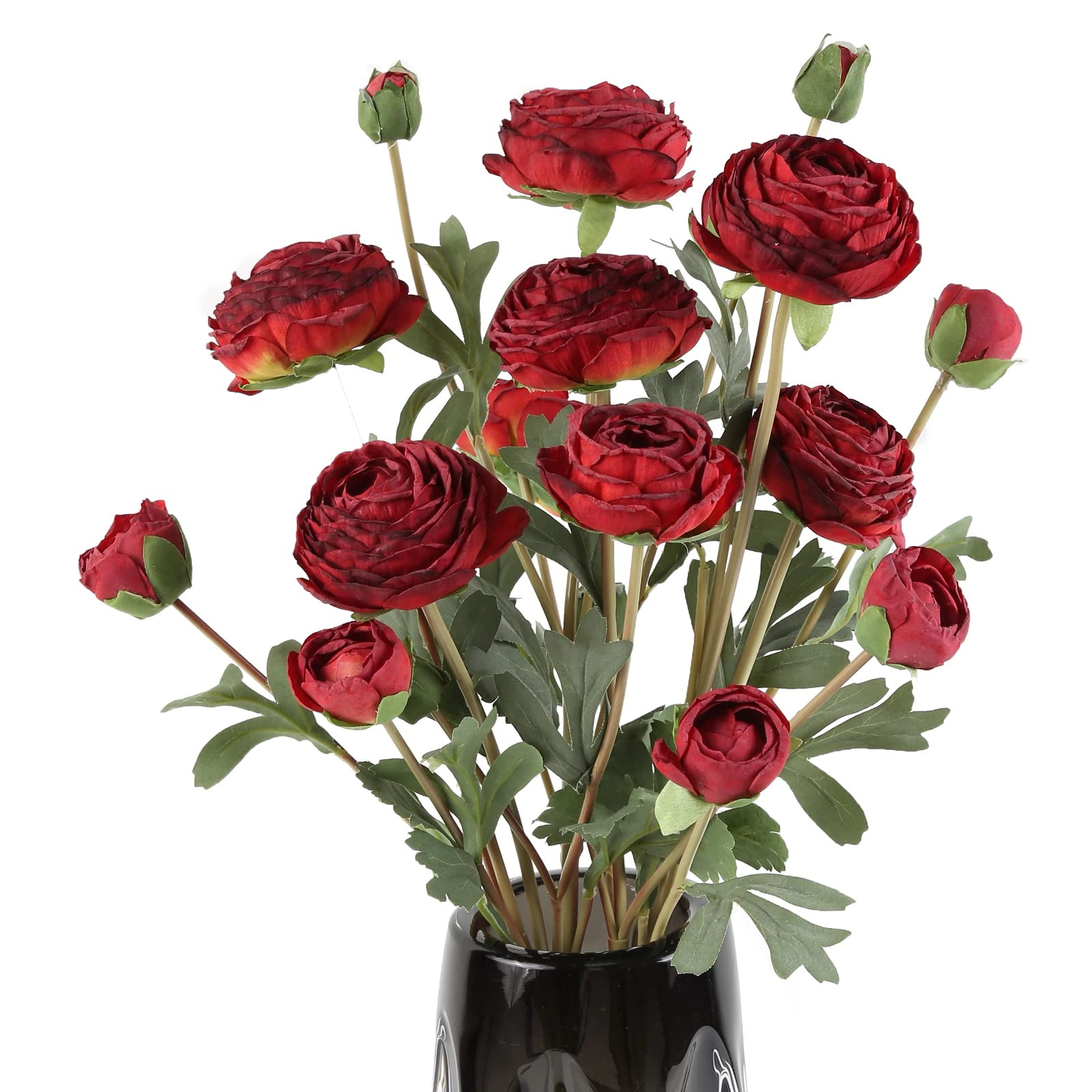 PUPWE Artificial Ranunculus Flowers Bouquet Decor
