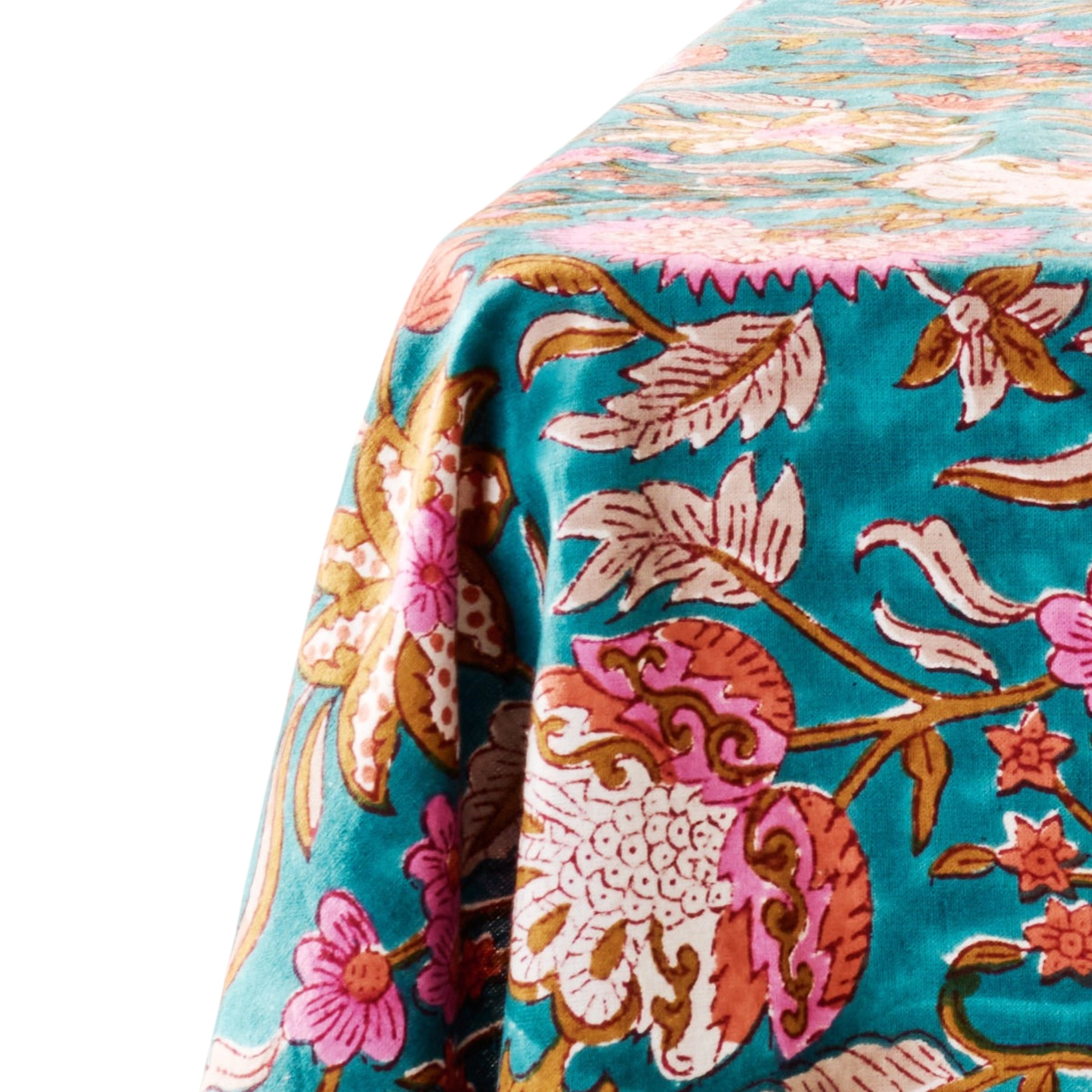 Ten Thousand Villages Stabaka Blockprint Tablecloth