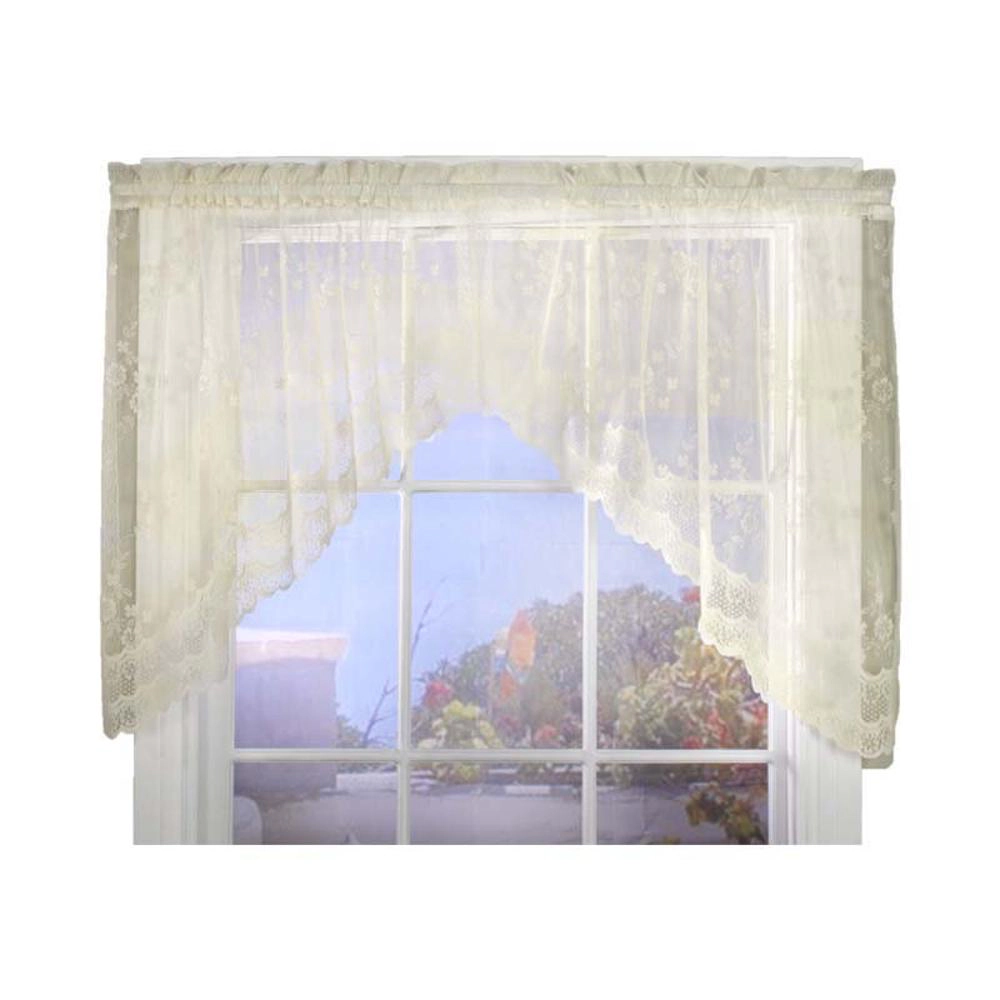 Commonwealth Habitat Mona Lisa Jacquard Scalloped Lace Swag - 72x32"