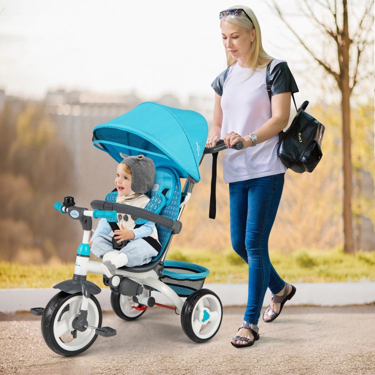 Hivvago 4-in-1 Detachable Baby Stroller Tricycle with Round Canopy