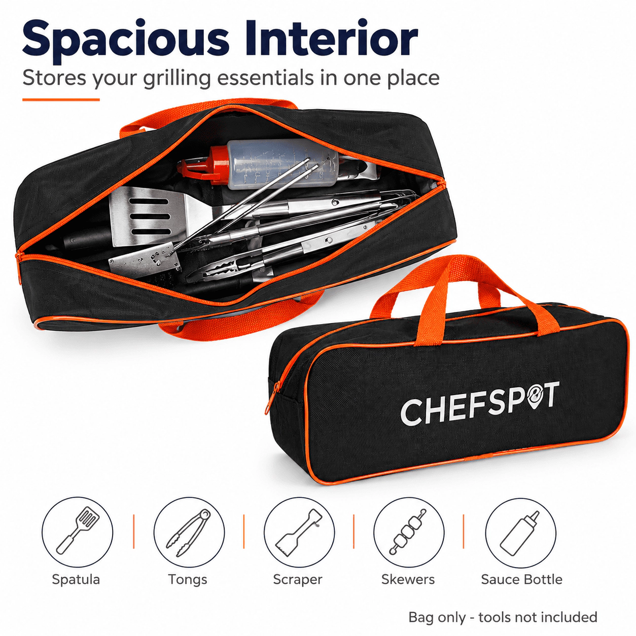CHEFSPOT Grill Tool Storage Bag With Reinforced Handles