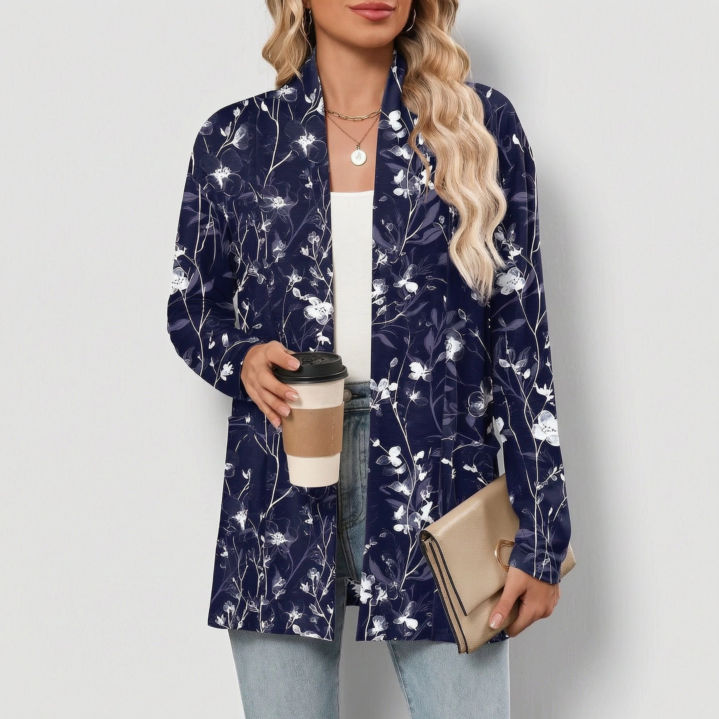 Zeagoo Women's Long Sleeve Open Front Cardigan with Pockets