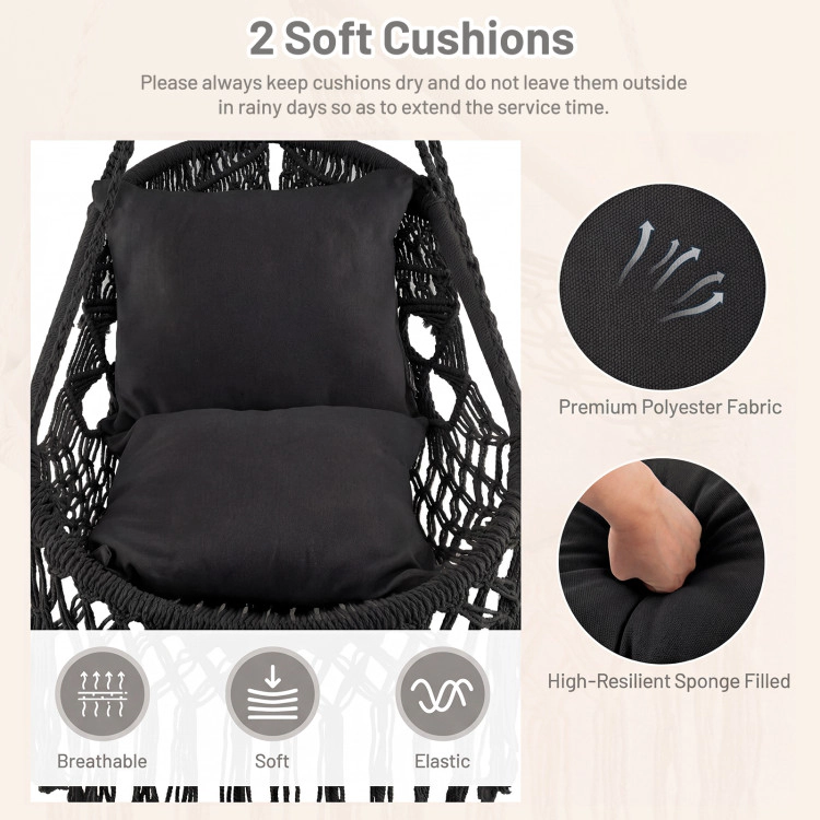 Hivvago Hanging Hammock Chair With Soft Seat Cushions And Sturdy Rope Chain