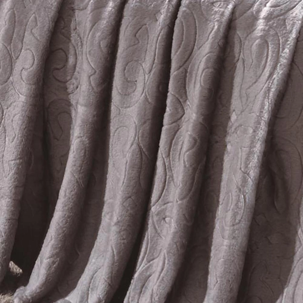 Dama Scroll All Season Embossed Pattern Ultra Soft and Cozy 50" x 60" Throw Blanket