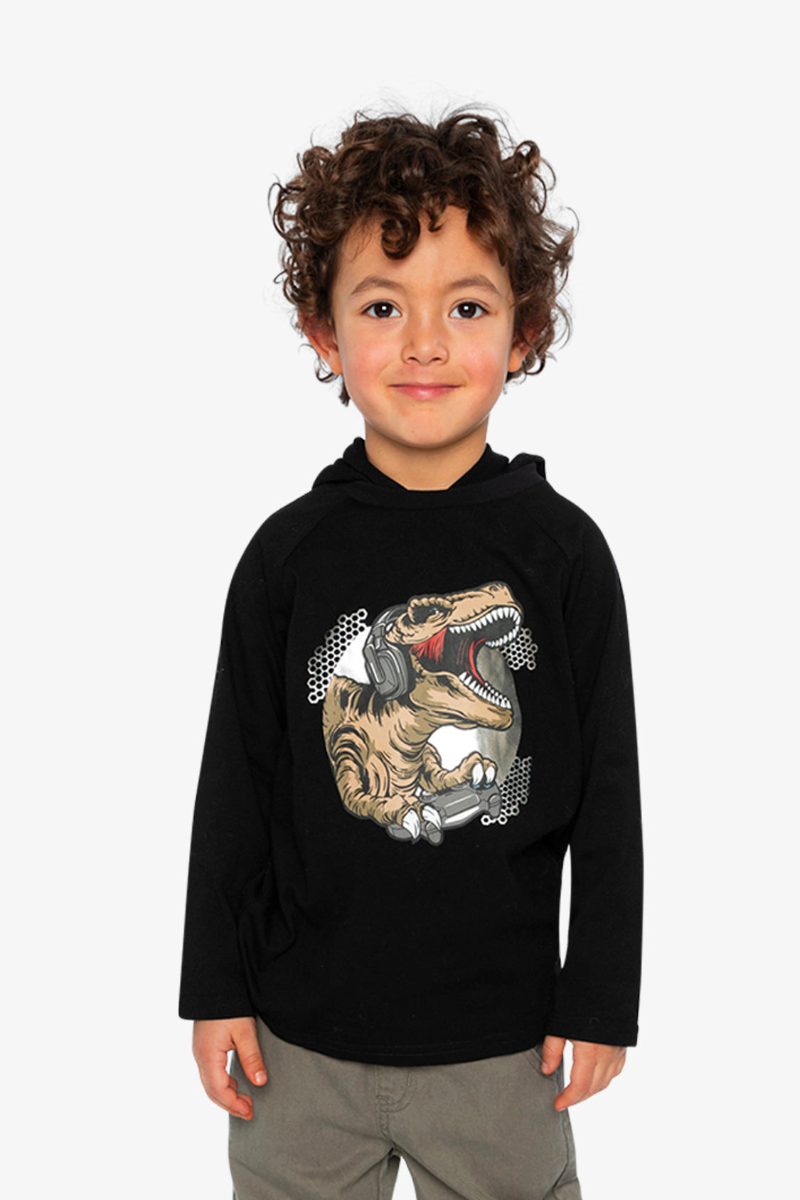 Deux par Boys Graphic Print Raglan Hooded T-Shirt