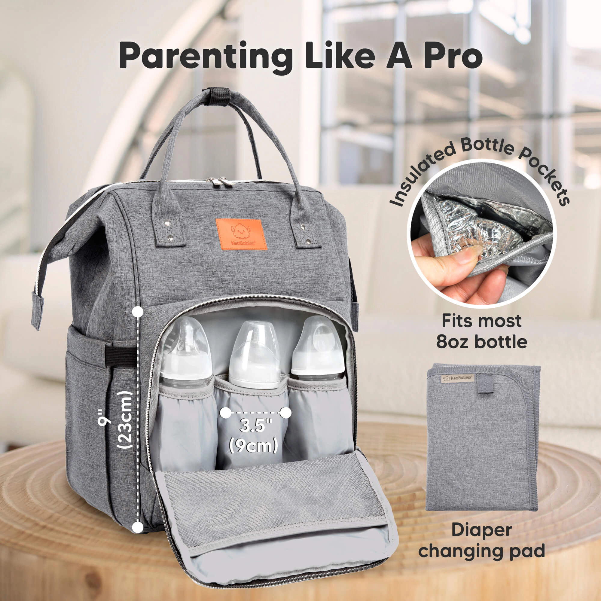 KeaBabies Original Diaper Bag