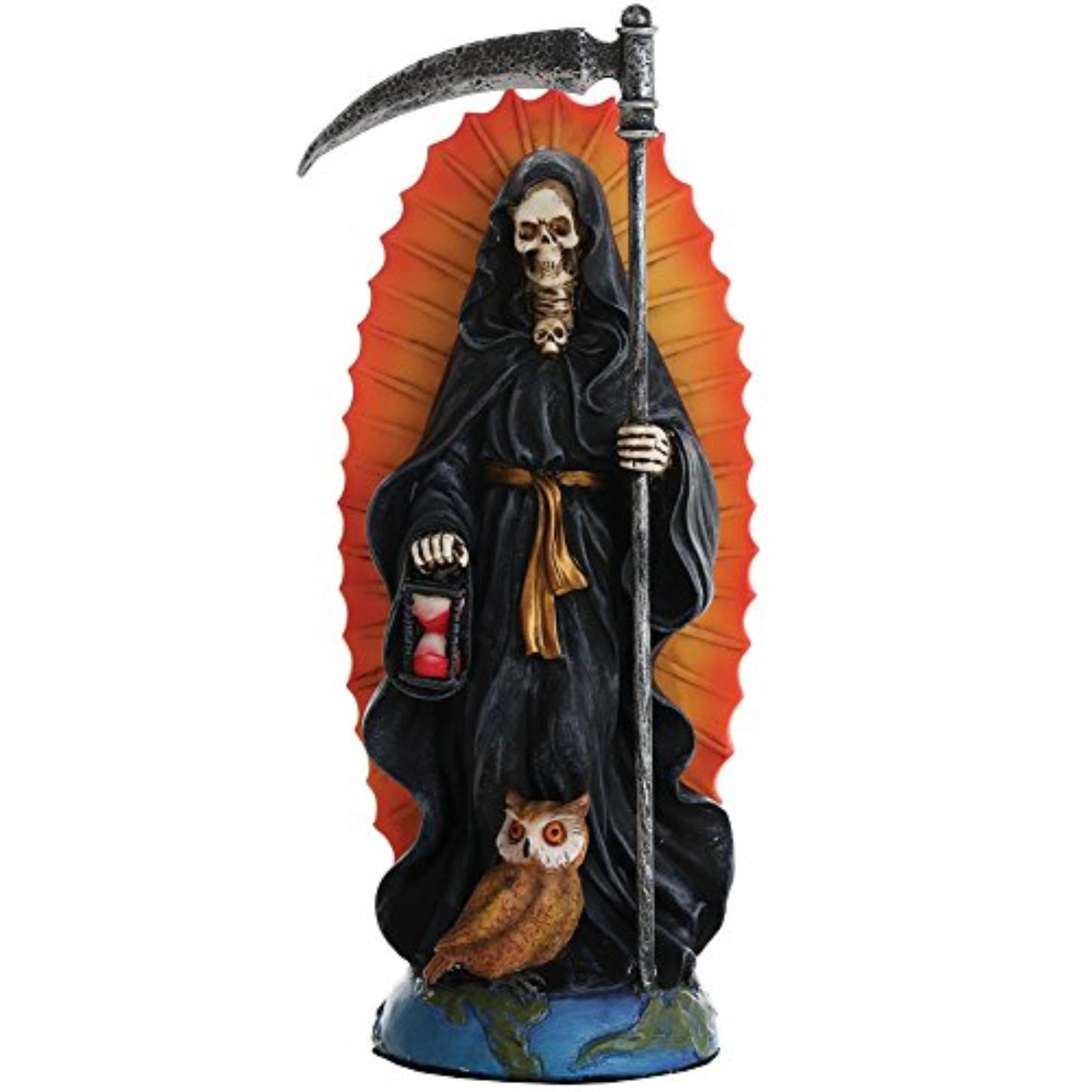 Pacific Giftware Santa Muerte Saint of Holy Death Standing Religious Statue 7.25 Inch Black Magic Protection Santisima Muerte