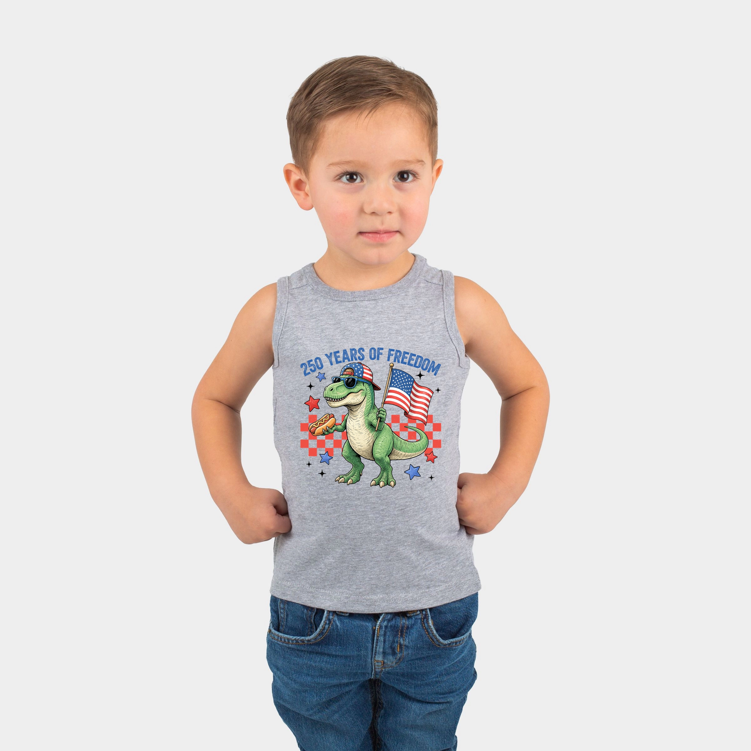 The Juniper Shop - 250 Years of Freedom Dinosaur Toddler Graphic Tank