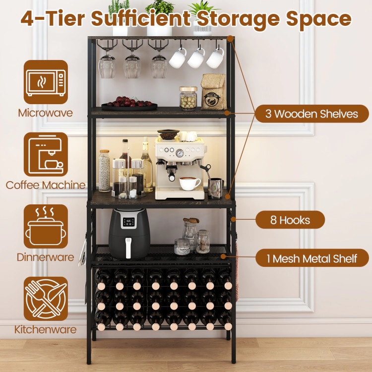Hivvago Wine Organizer with Power Outlet and Bottle Holders