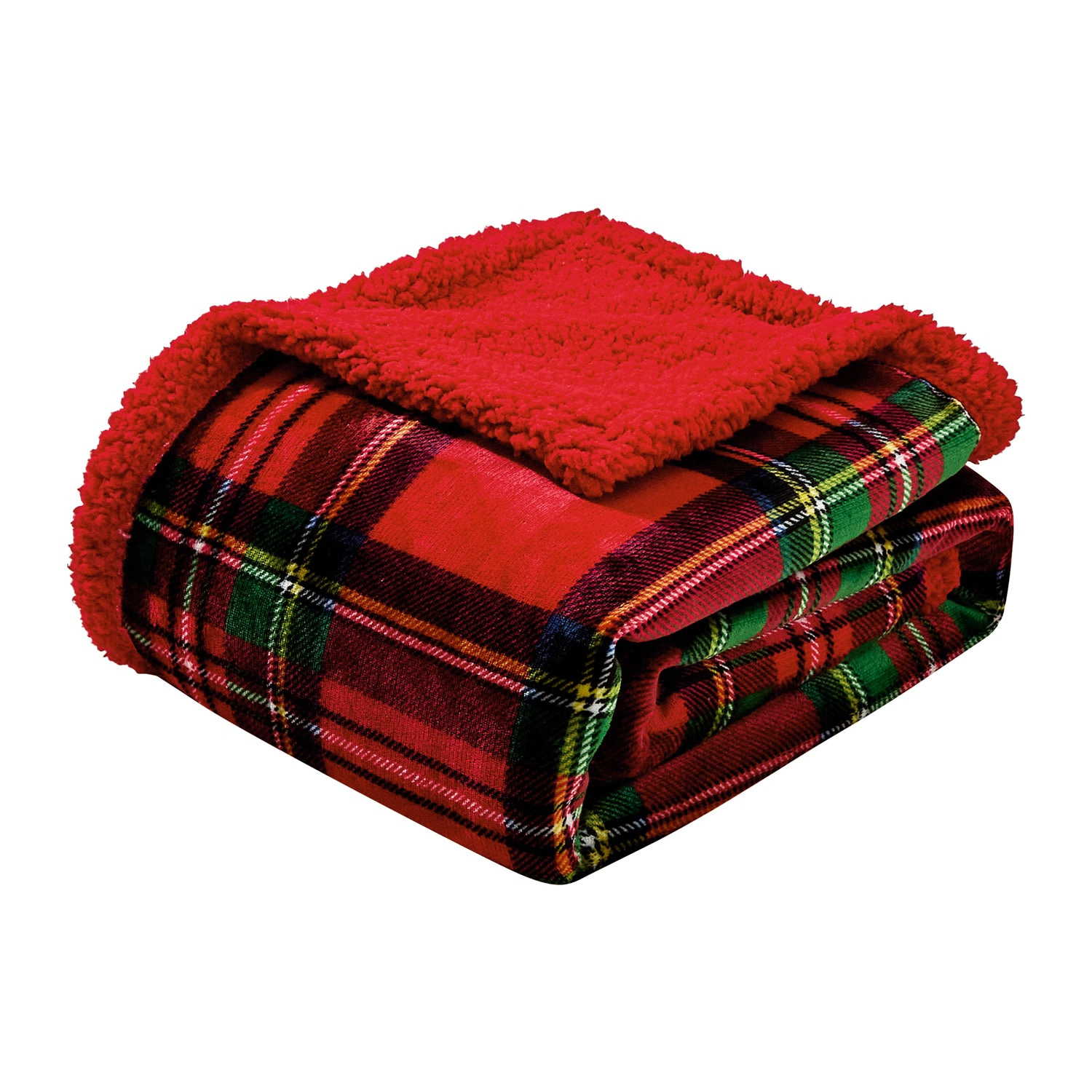 Plazatex 100% Polyester Plaid Printed Reversible Throw Blanket 50" x 60" Maulticolor