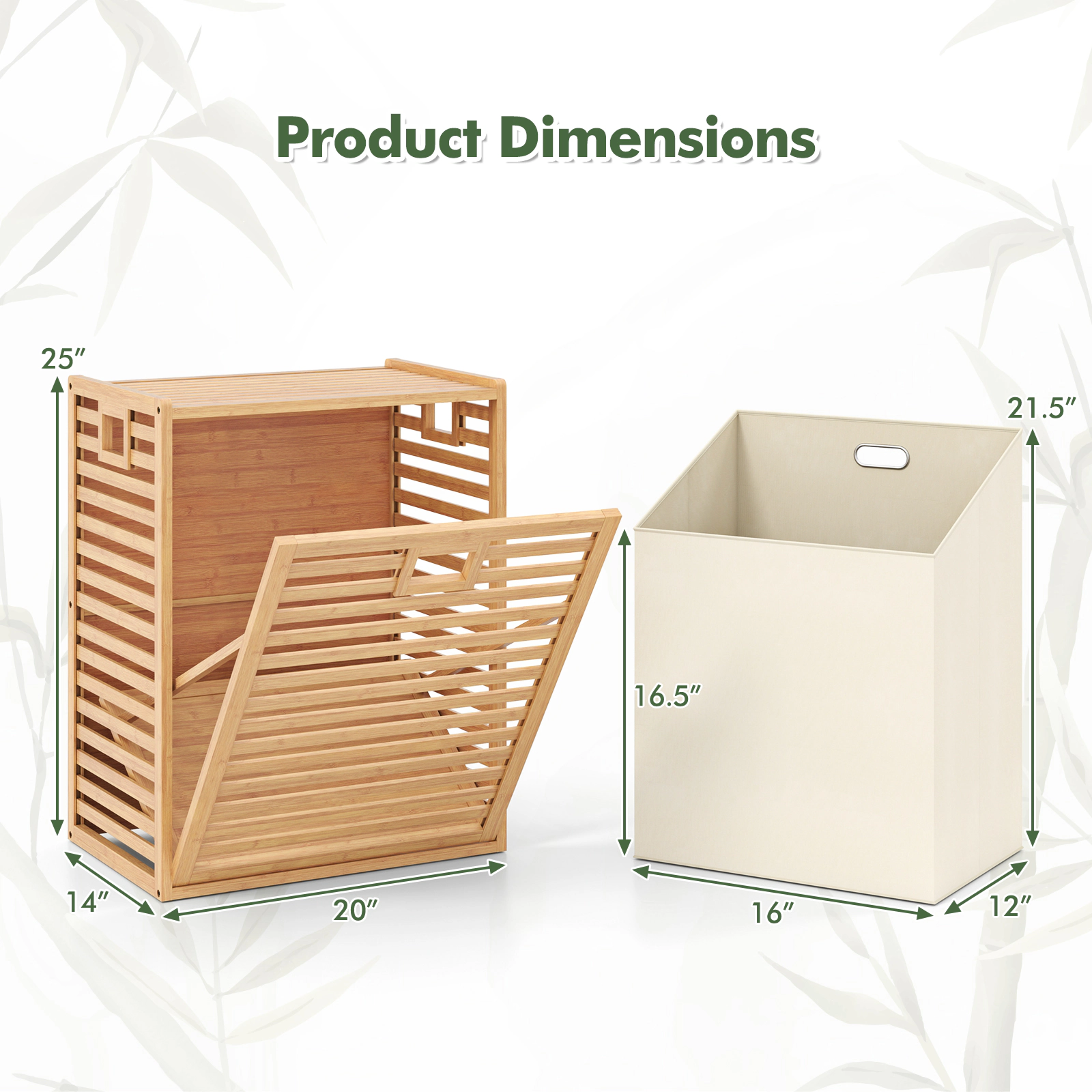 SlickBlue Natural Wicker Laundry Hamper with Removable Fabric Bin
