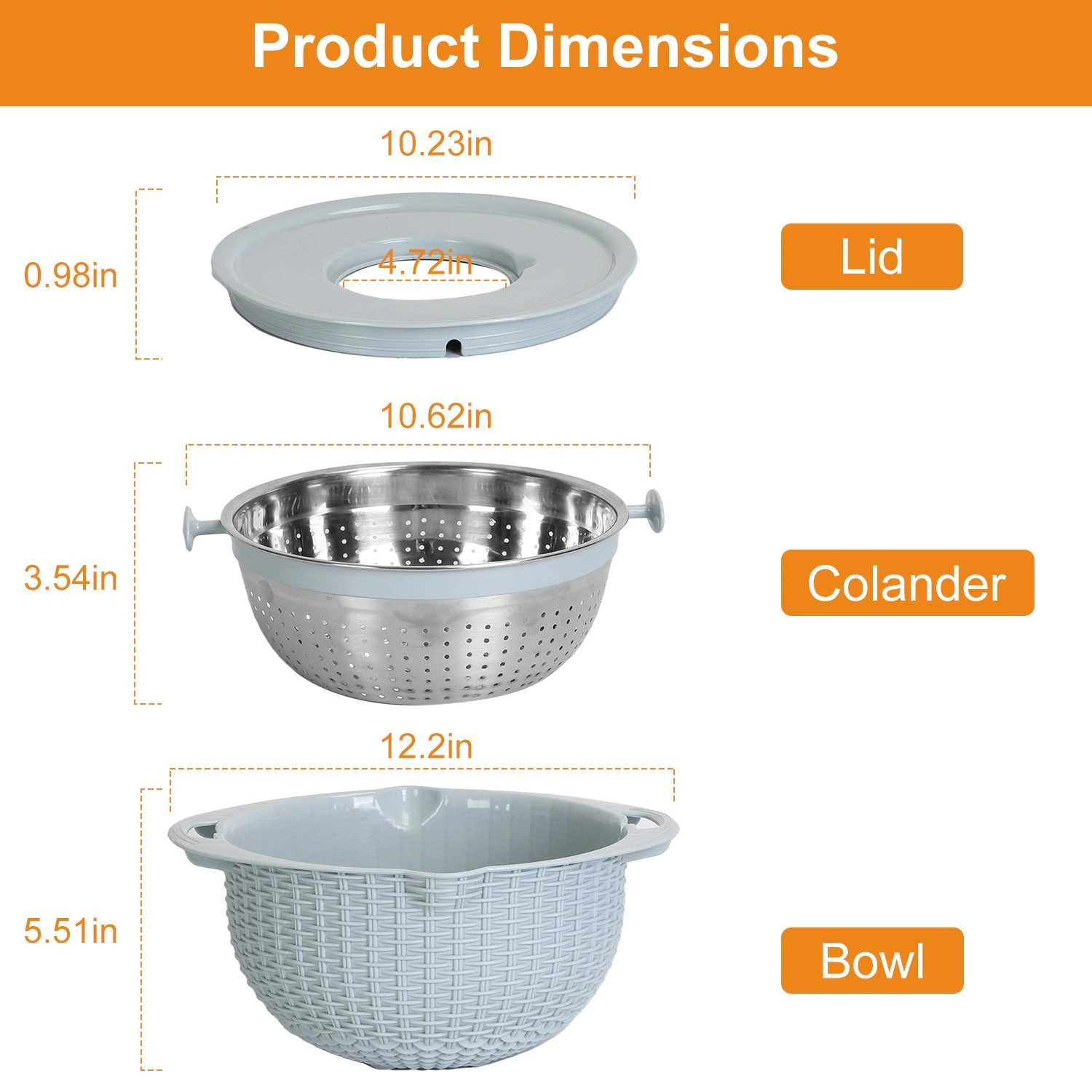 GBruno Stainless Steel Mixing Bowl With Grater Set