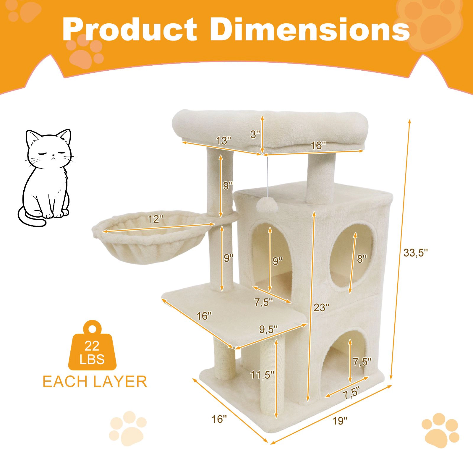 SlickBlue 5-Level Cat Tower with Condo, Perch and Scratching Posts