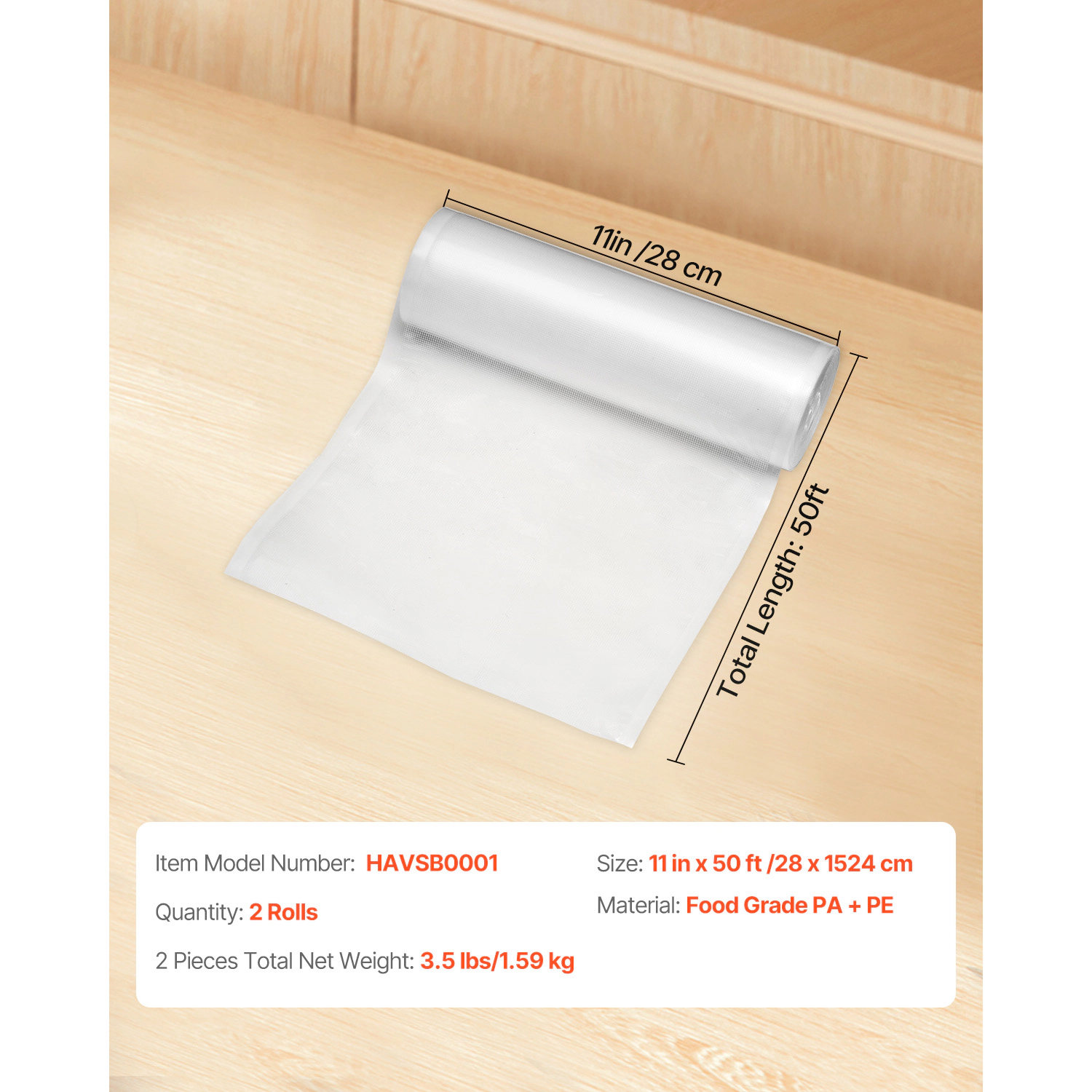 HONGGE Vacuum Sealer Bags, Non-BPA Food Grade Seal A Meal Bags, Vac Sealing Bag for Food Saver