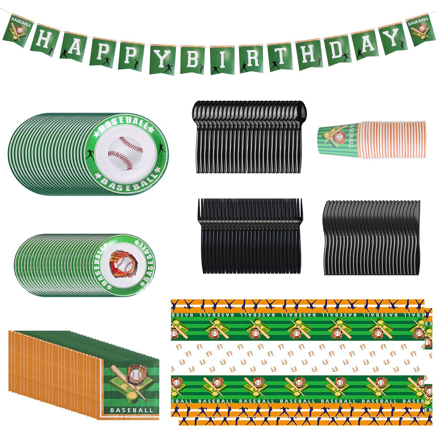 GBruno 171-Piece Baseball Party Supplies Kit