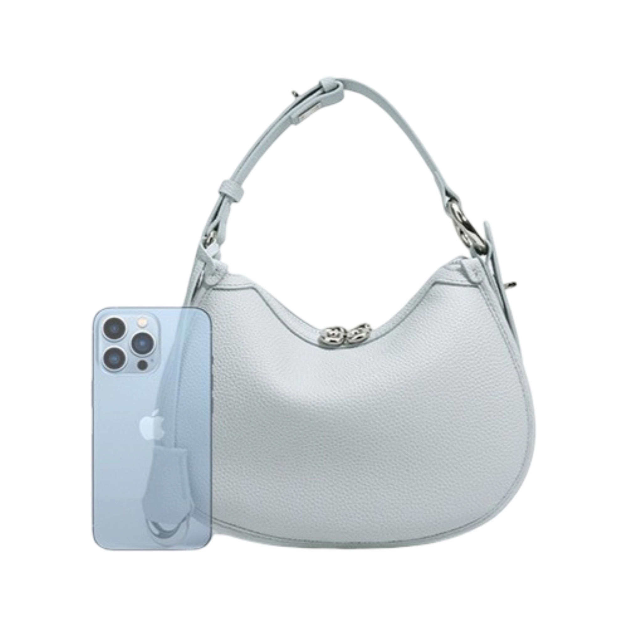 Alilang Women's Crescent Leather Shoulder Purse with Adjustable Strap Multi Length Carry and Pebbled Finish