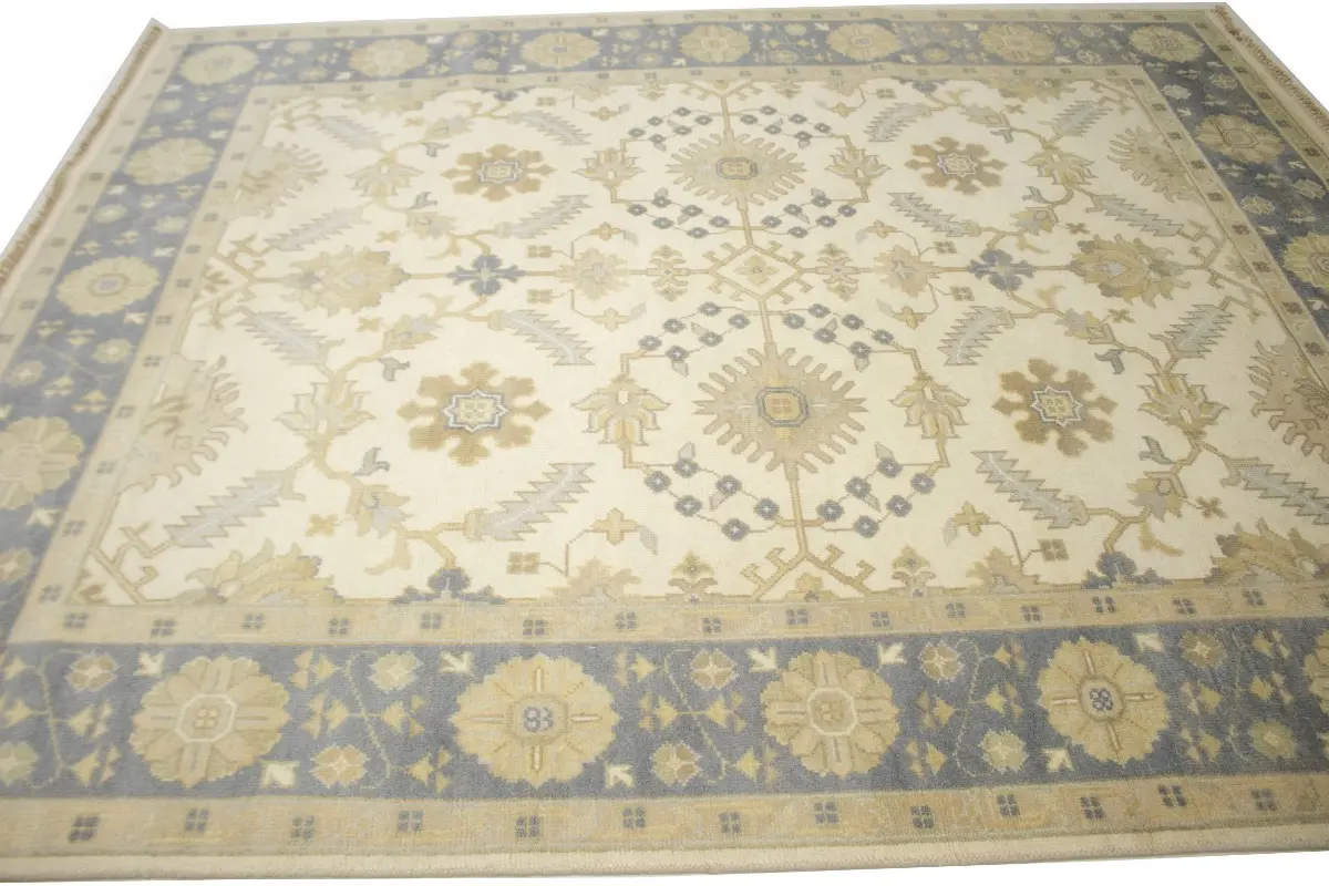 Magic Rugs Muted Cream Floral 8X10 Transitional Oushak Chobi Oriental Rug