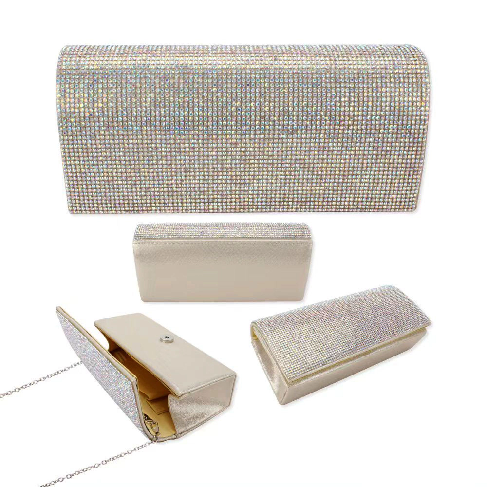 FASHNZFAB Bling Studded Box Evening Bag / Clutch Crossbody
