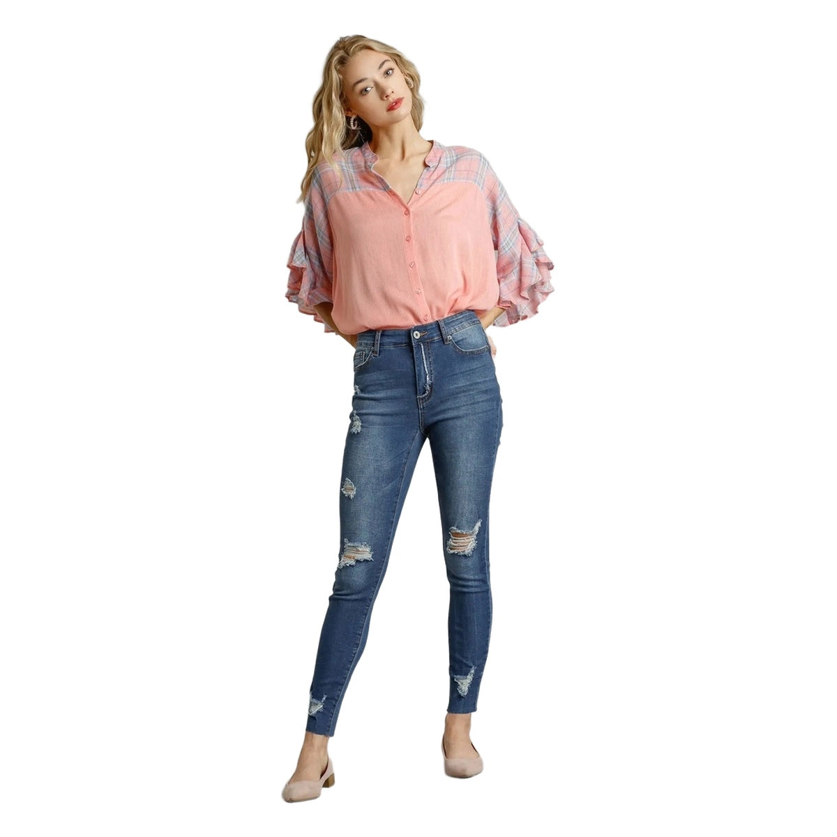 Judy Blue Umgee Distressed Skinny Jeans with Pockets