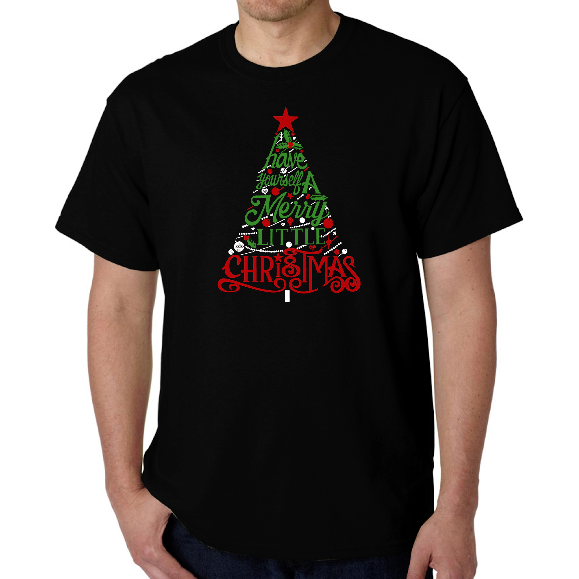 LA Pop Art Men's Word T-Shirt - Have Yourself A Merry Little Christmas