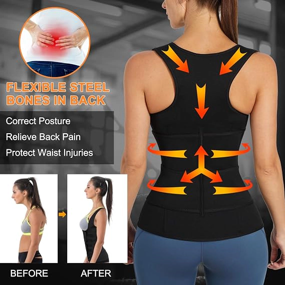 Nebility Women Workout Sauna Sweat Waist Trainer Vest