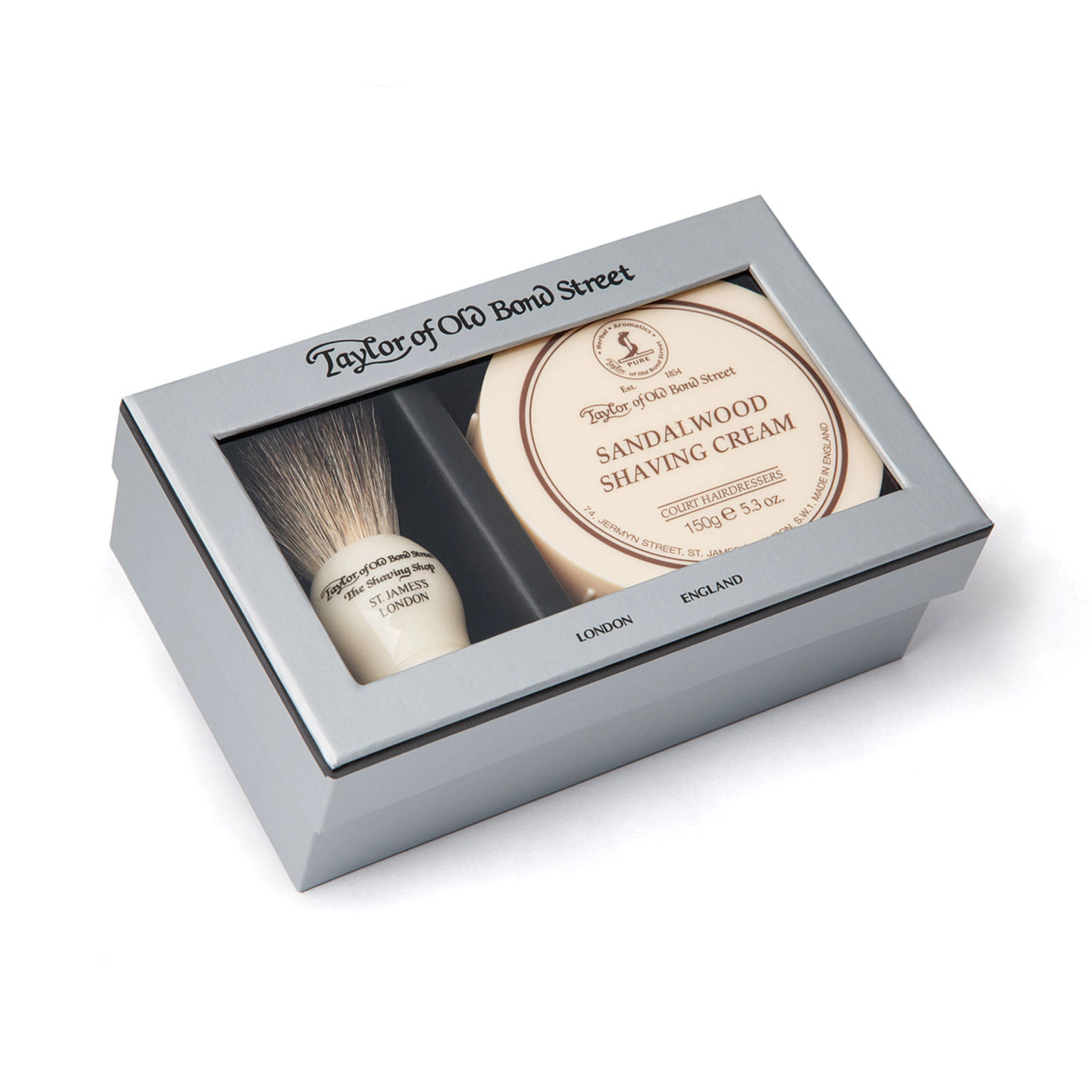Taylor Of Old Bond Street Pure Badger And Sandalwood Shaving Cream Gift Box