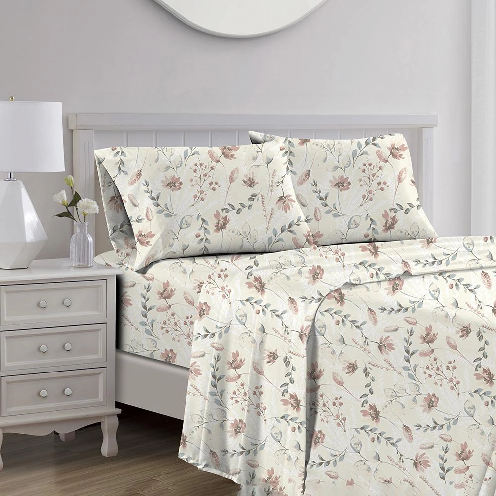 RT Designers Collection Petals Organic Cotton Ultra Soft Printed Sheet Set Multi King